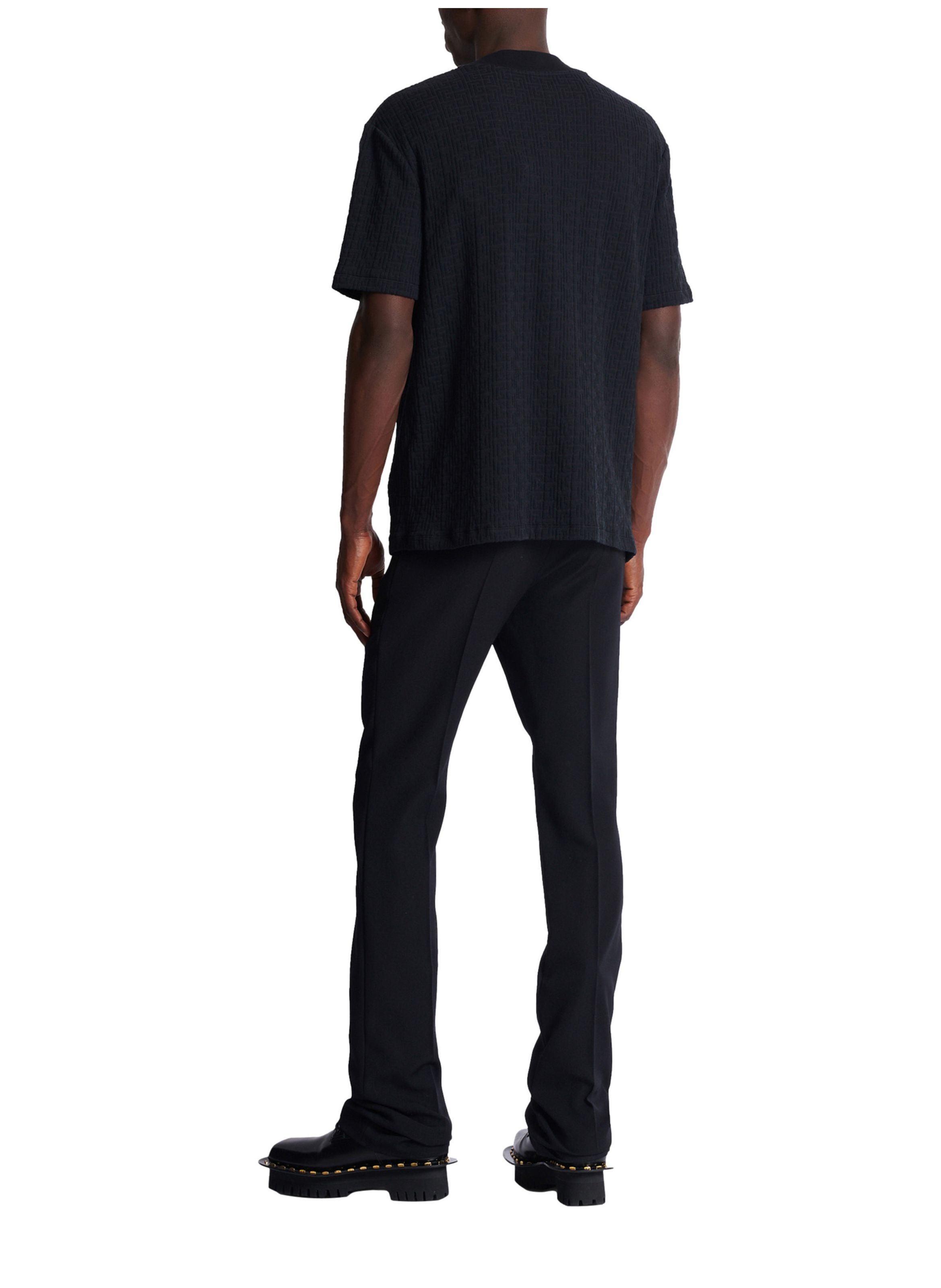 T-shirt monogramme éponge BALMAIN Noir