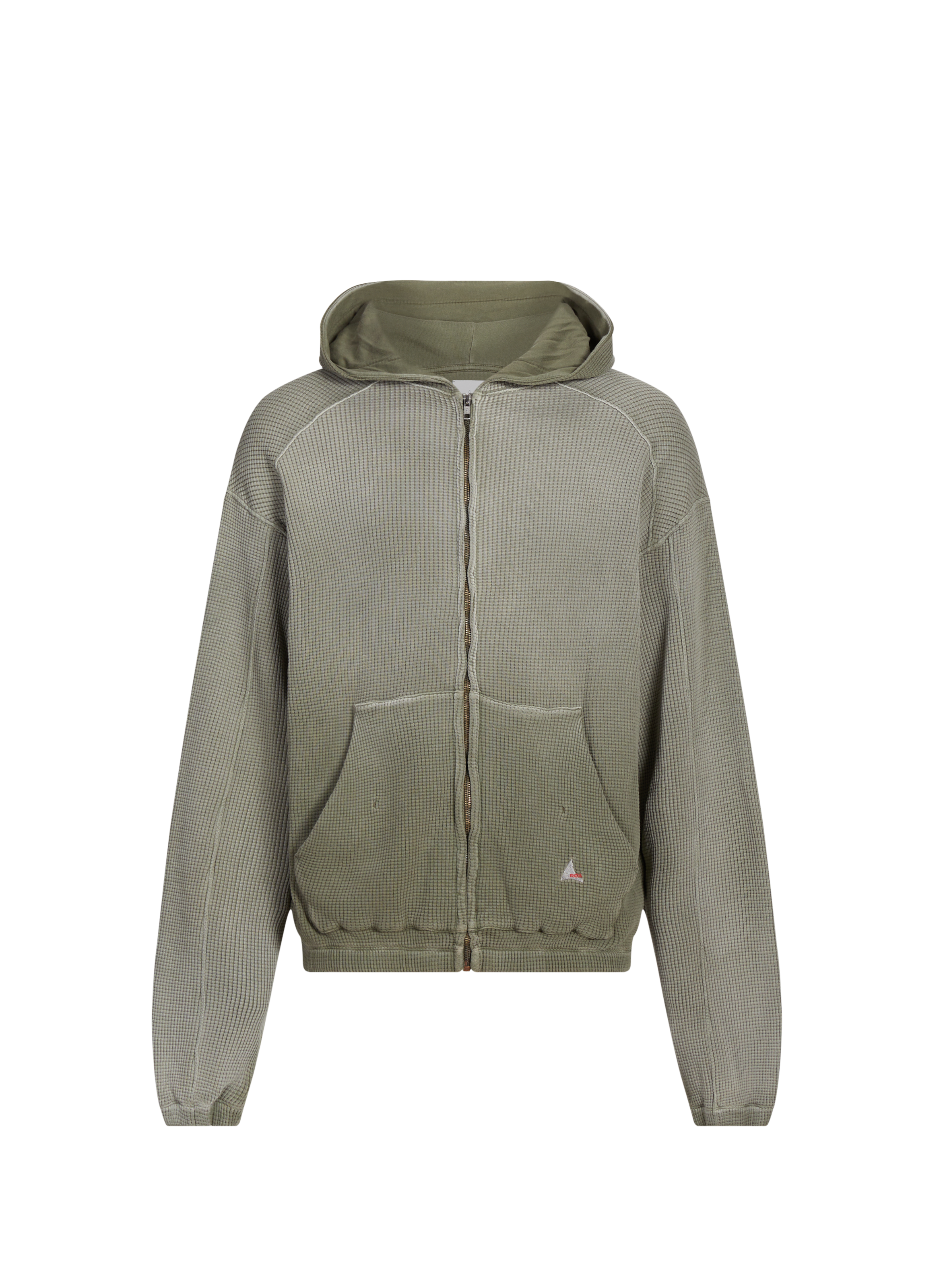 ROA Sweat à capuche zippé Bee Sun en coton Khaki