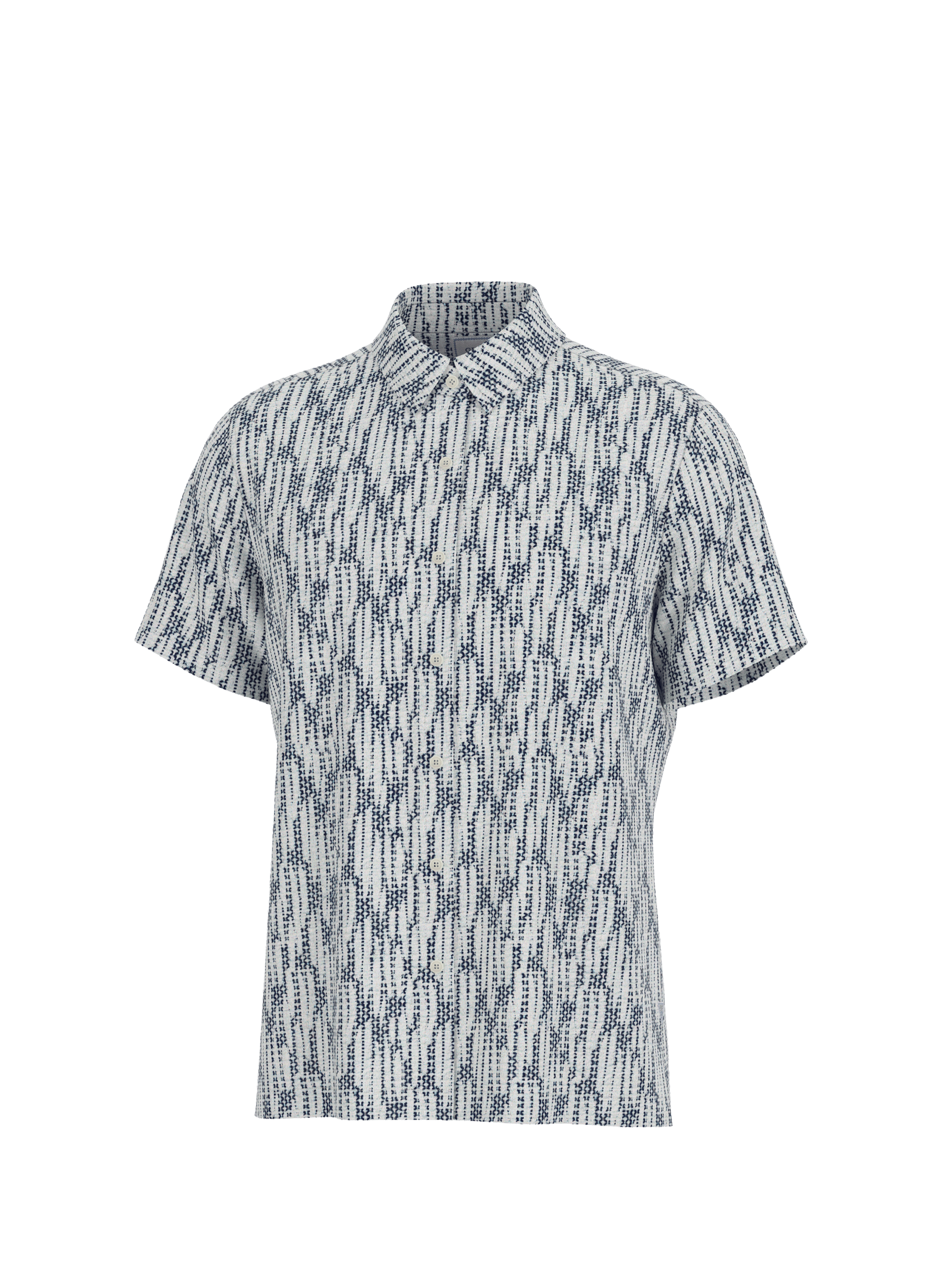 Chemise manches courtes imprimée en coton GUESS Bleu