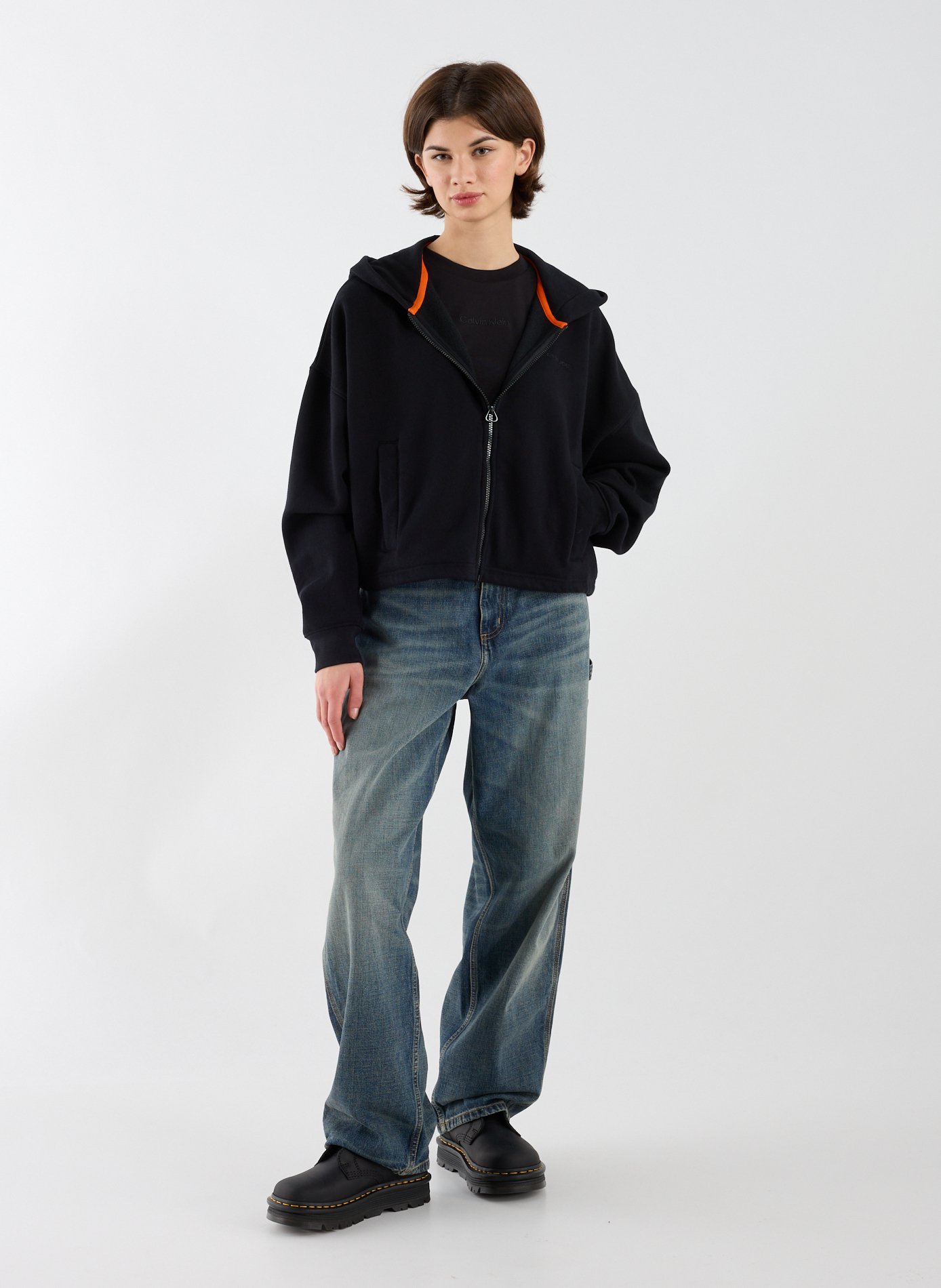 Oversized hooded cotton blend vest GERTRUDE ET GASTON Black