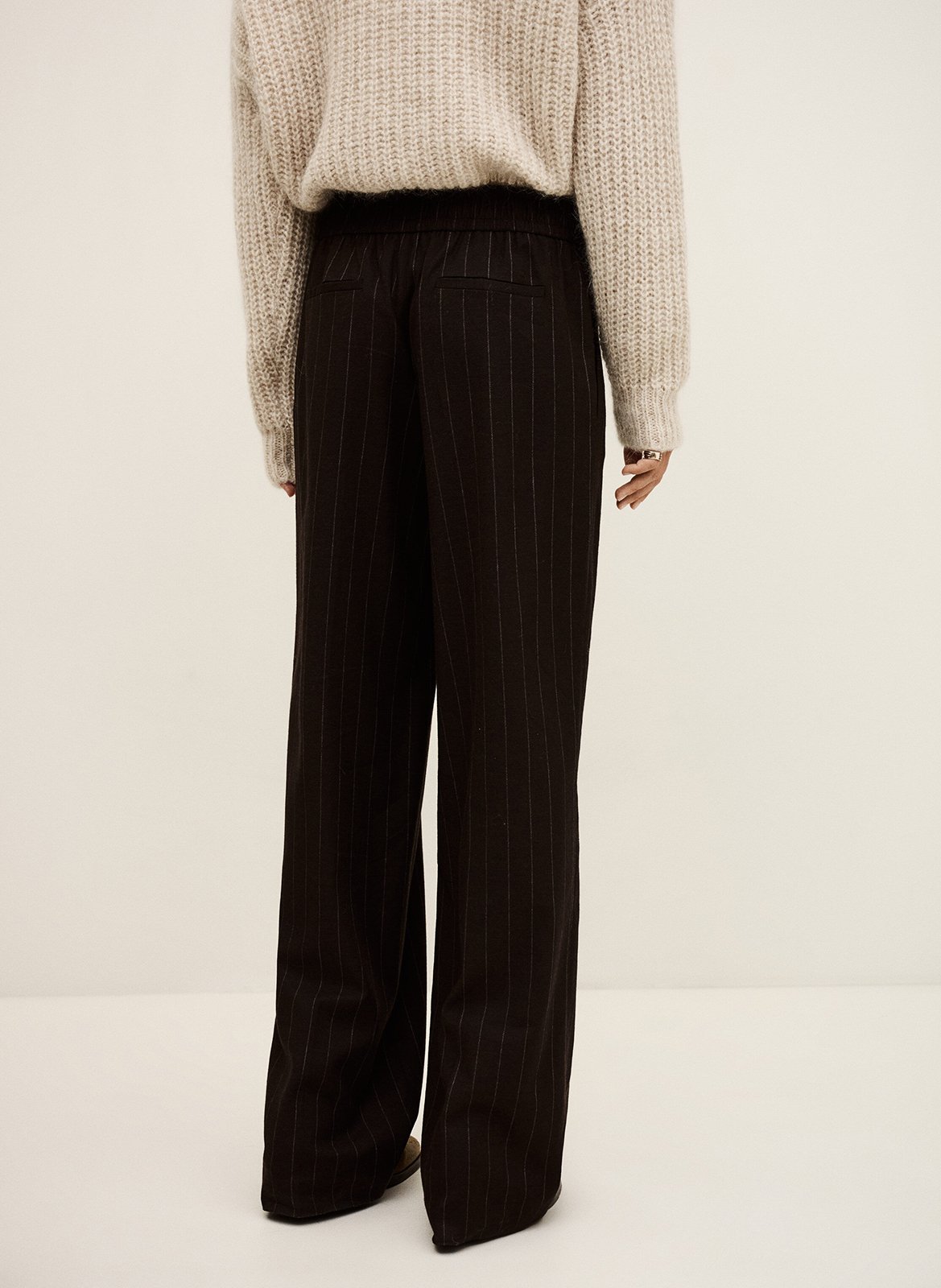 Pantalon large rayé handrew BA&SH Marron