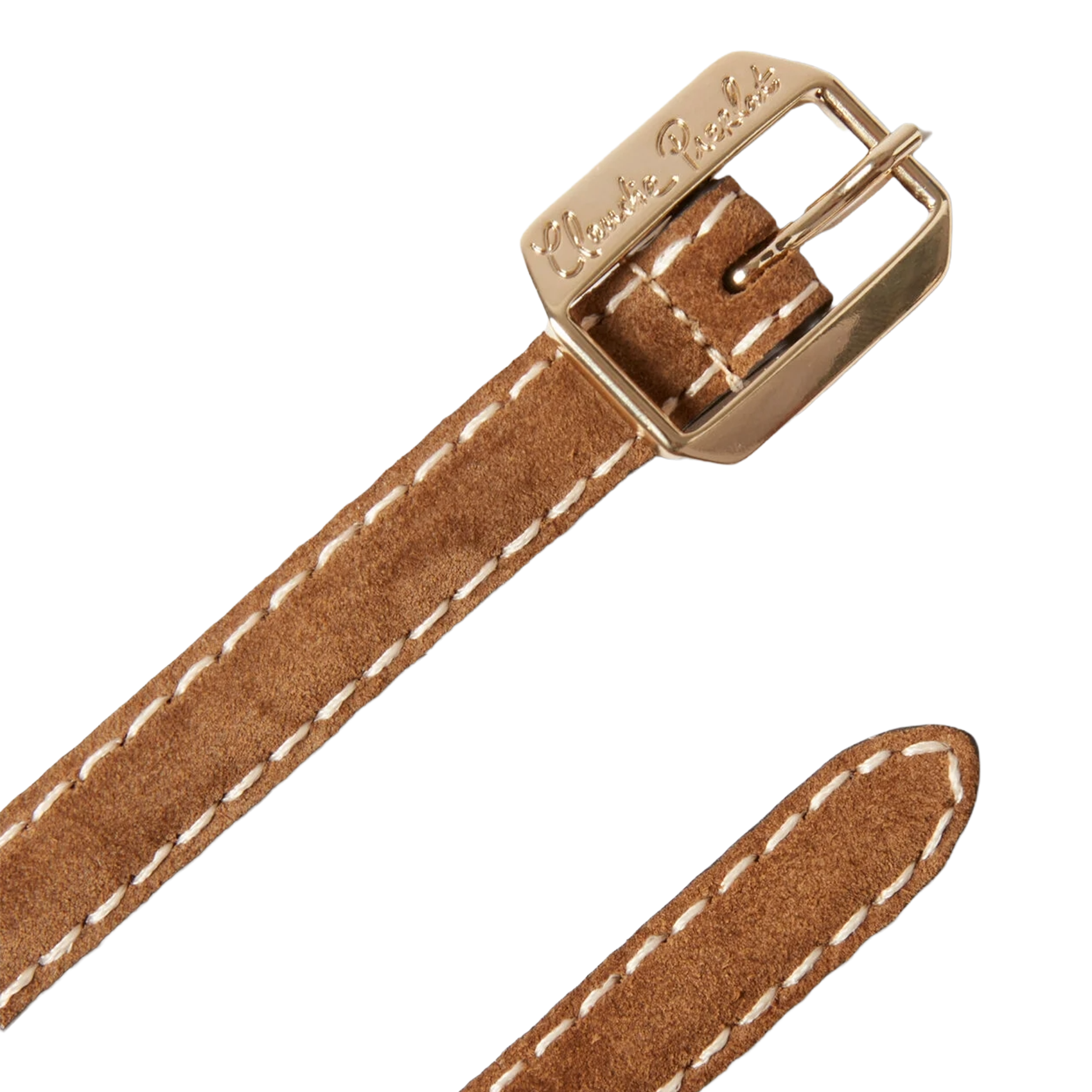 Ceinture en cuir auxine CLAUDIE PIERLOT Beige