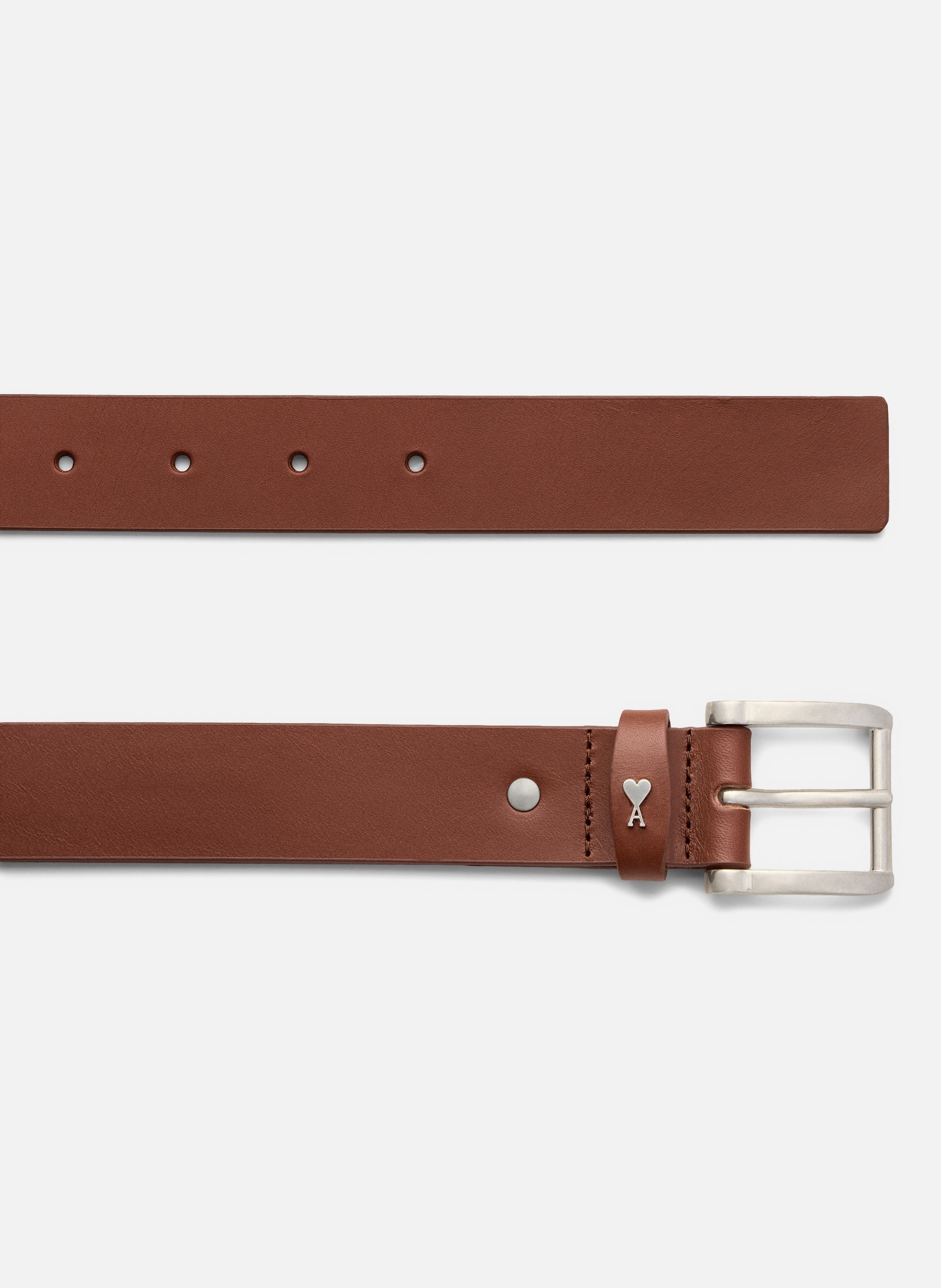 Ceinture paris paris en cuir de vachette unisexe AMI PARIS Orange