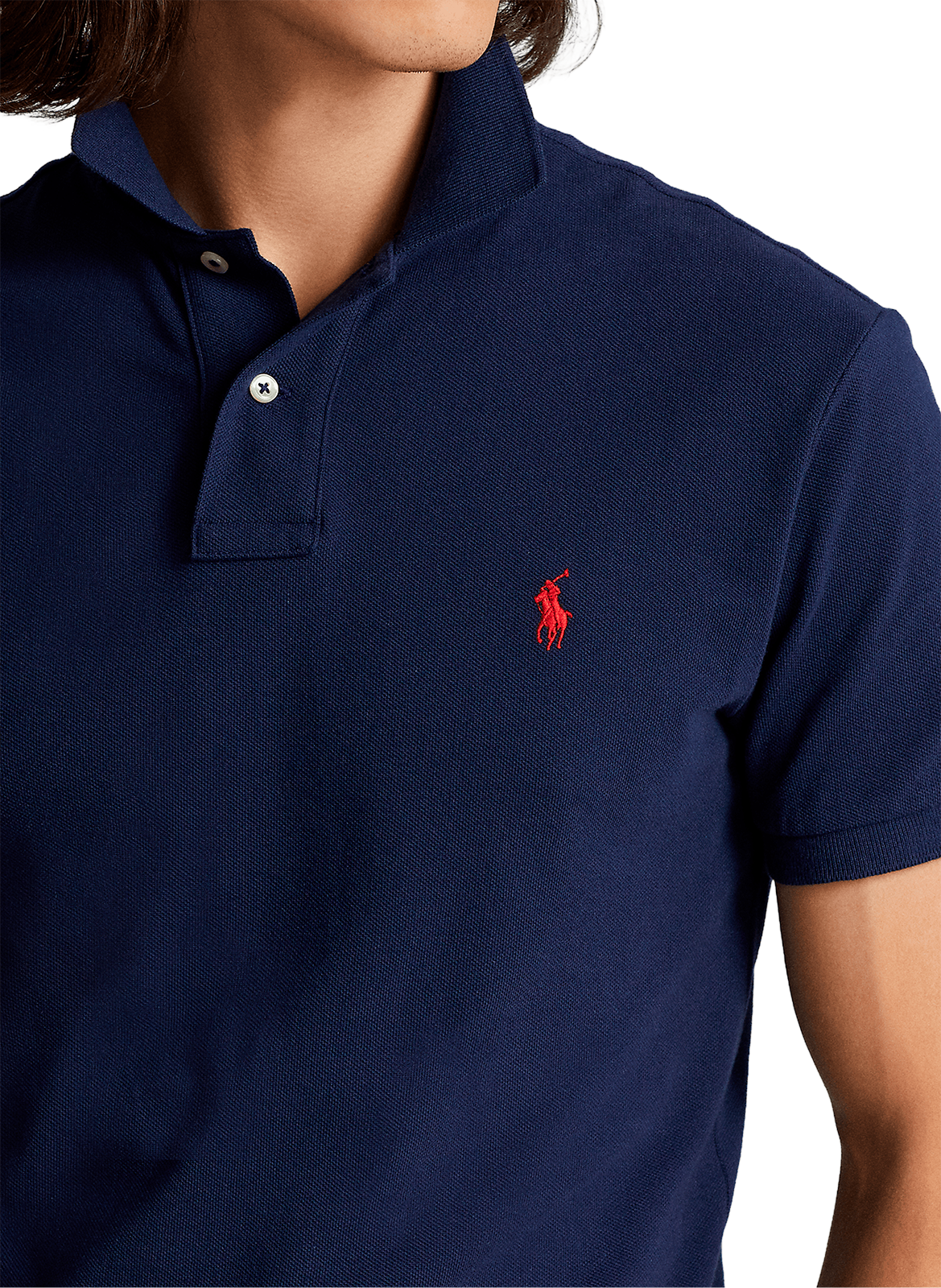 Slim-fit cotton piqué polo shirt  POLO RALPH LAUREN Blue