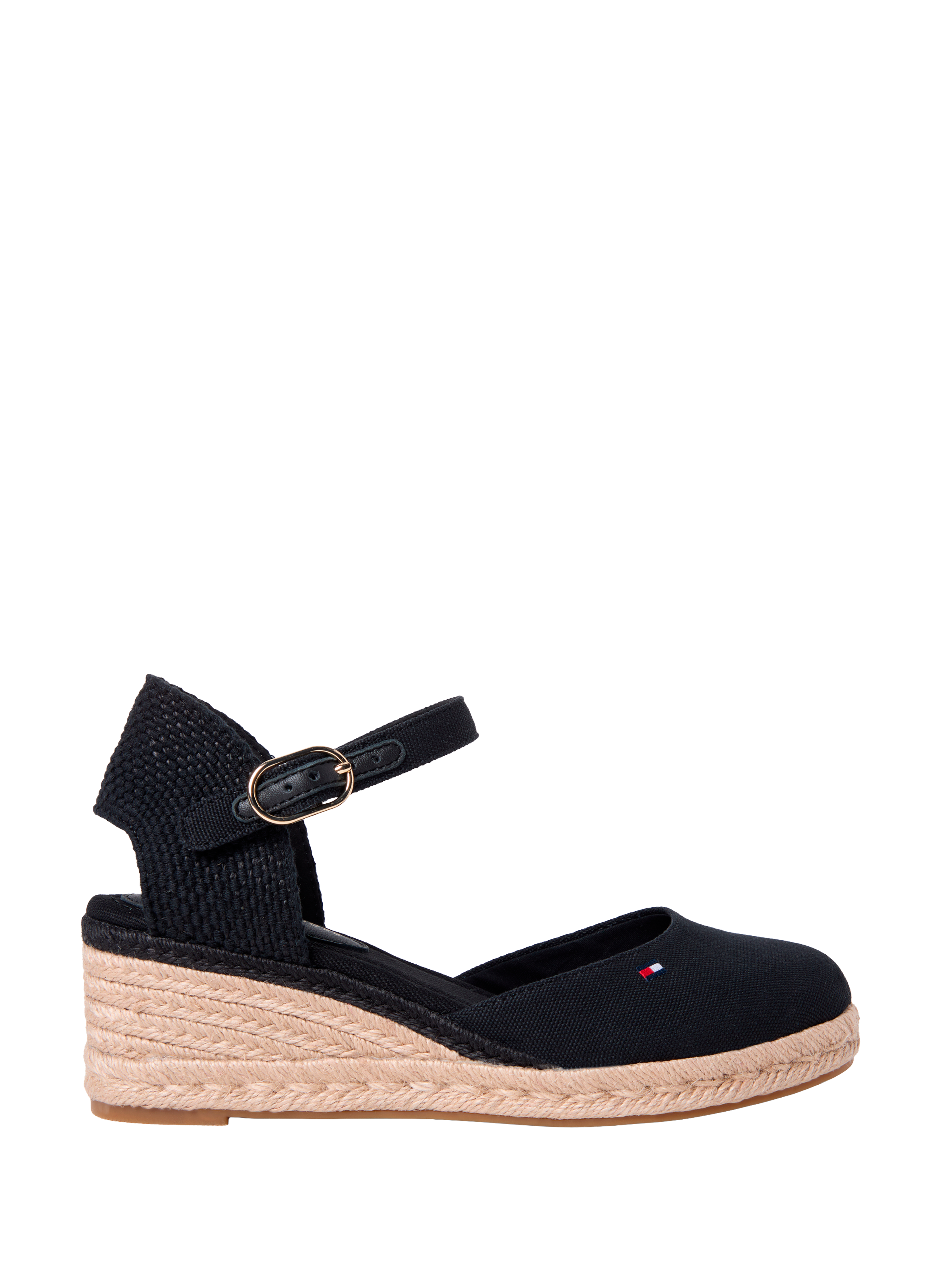 Espadrilles compensées en toile de coton TOMMY HILFIGER Noir