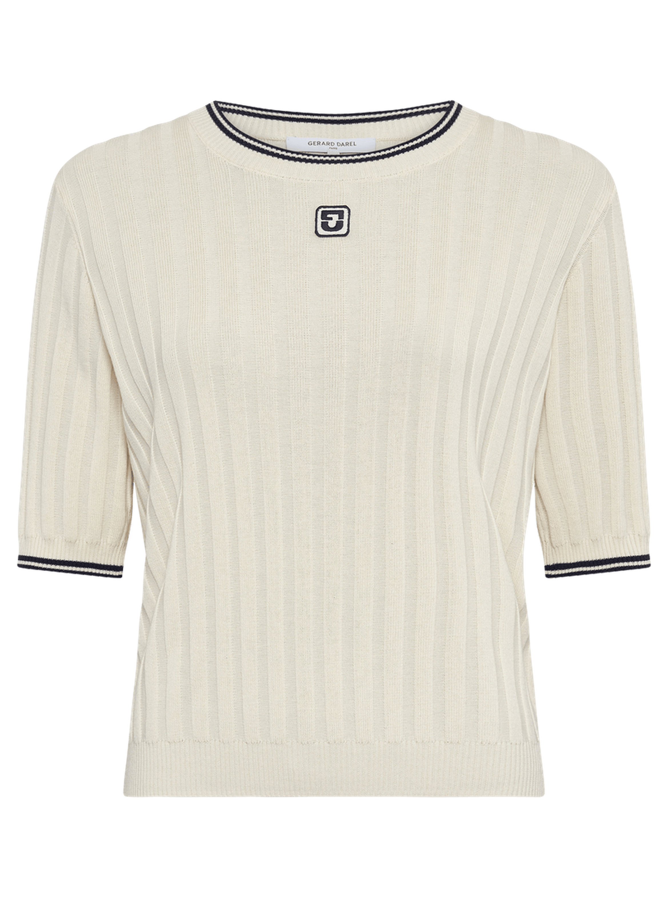 Pull à côtes et manches courtes - lyra GERARD DAREL Beige