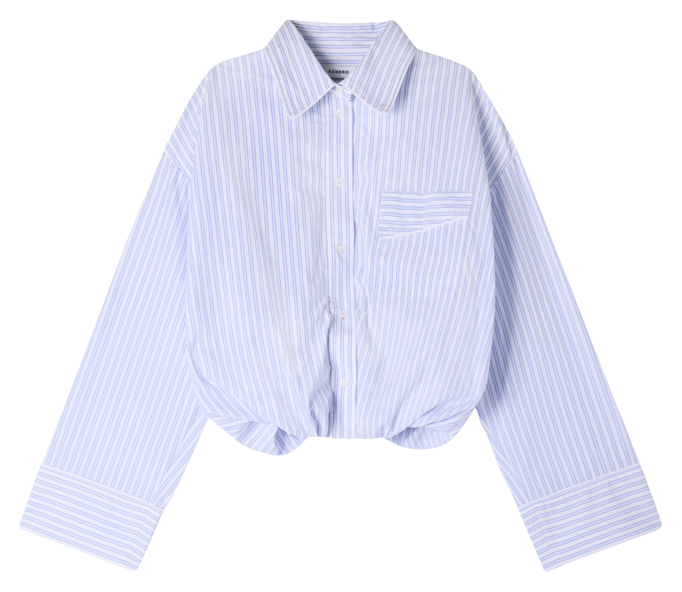 Chemise oversize en coton rayé SANDRO Bleu