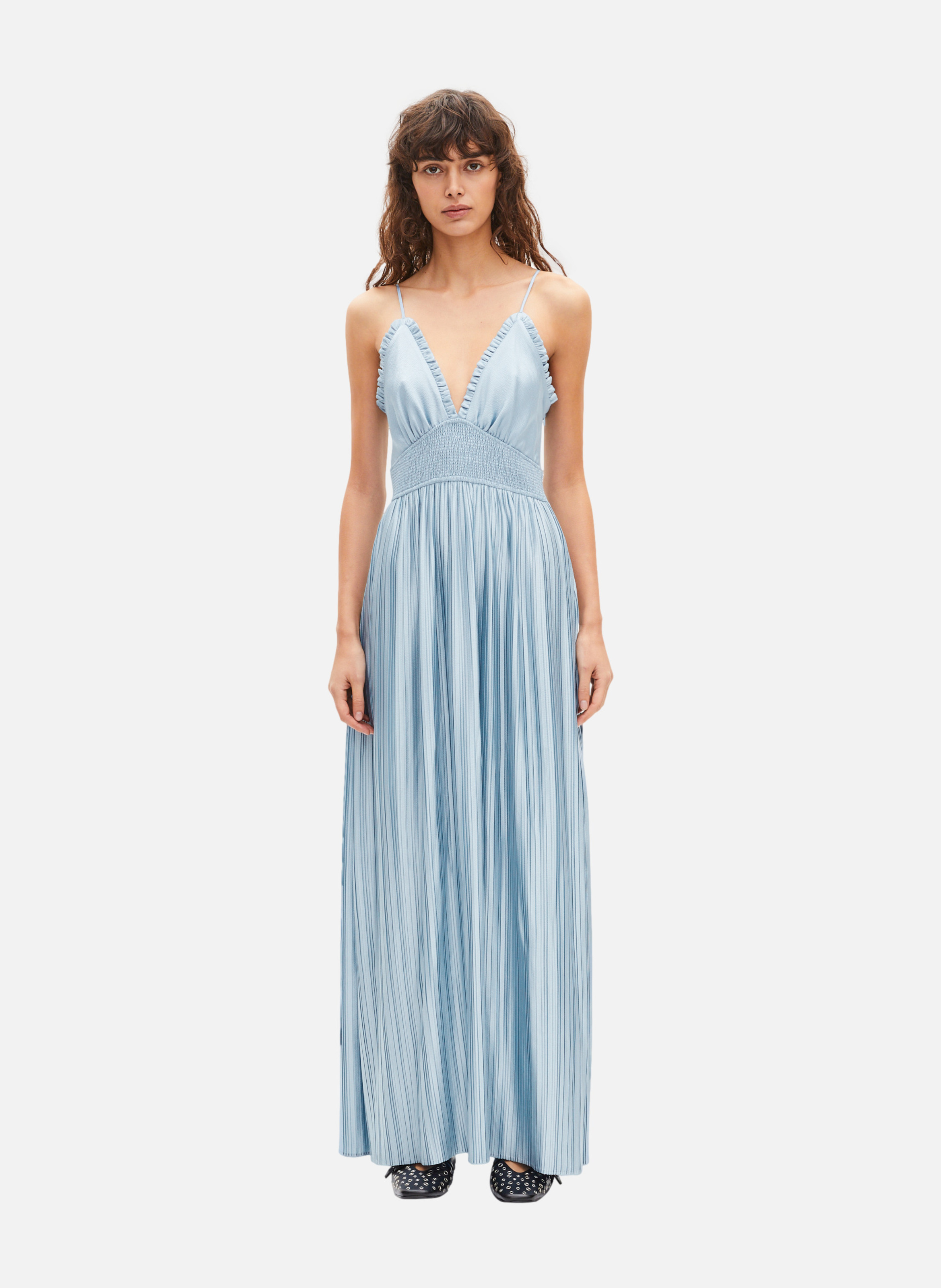 Robe longue plissée THE KOOPLES Bleu