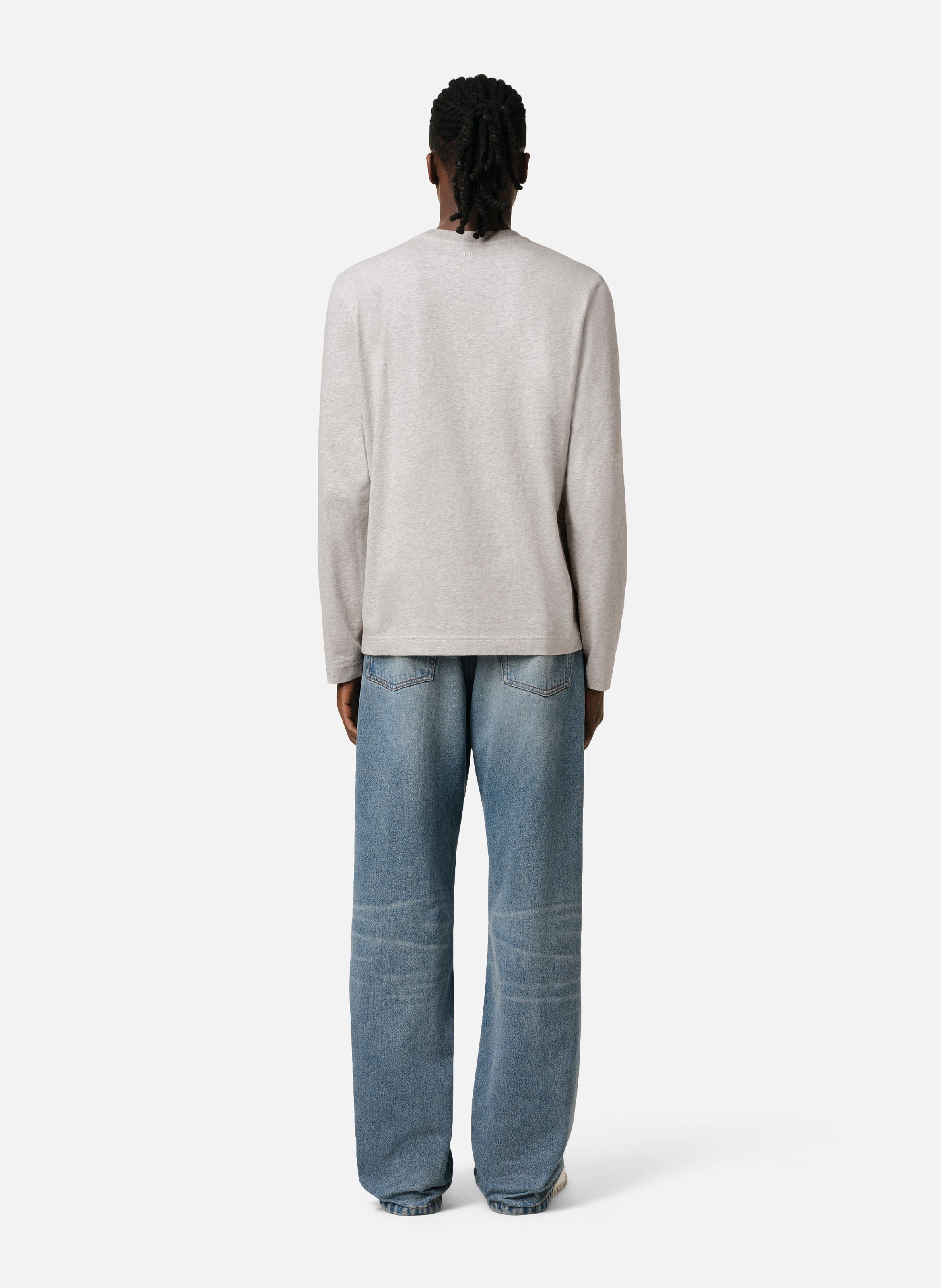 T-shirt Manches Longues Ami de Coeur Rouge unisexe AMI PARIS Gris