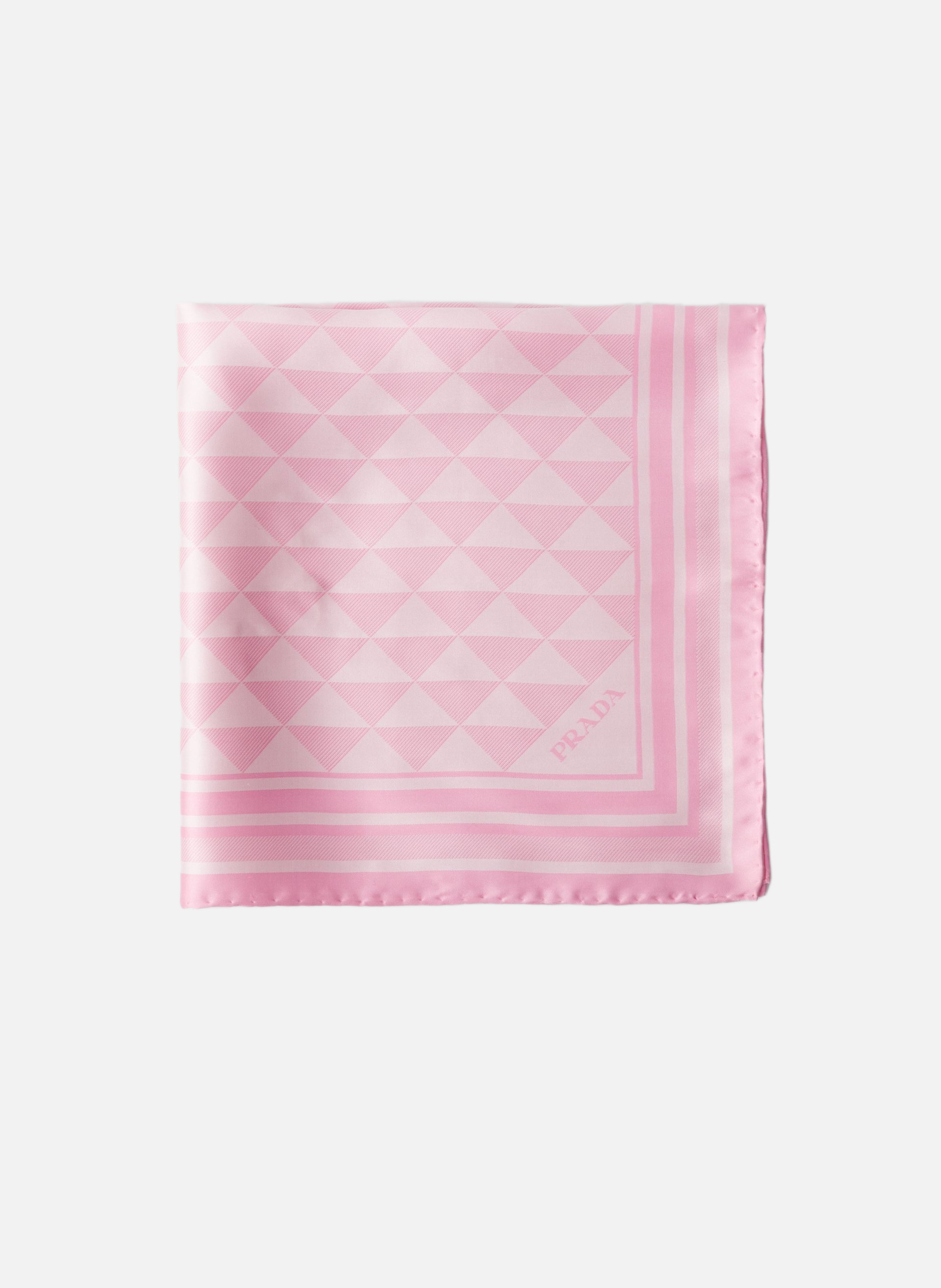 Écharpe en soie jacquard 55x55 PRADA Rose