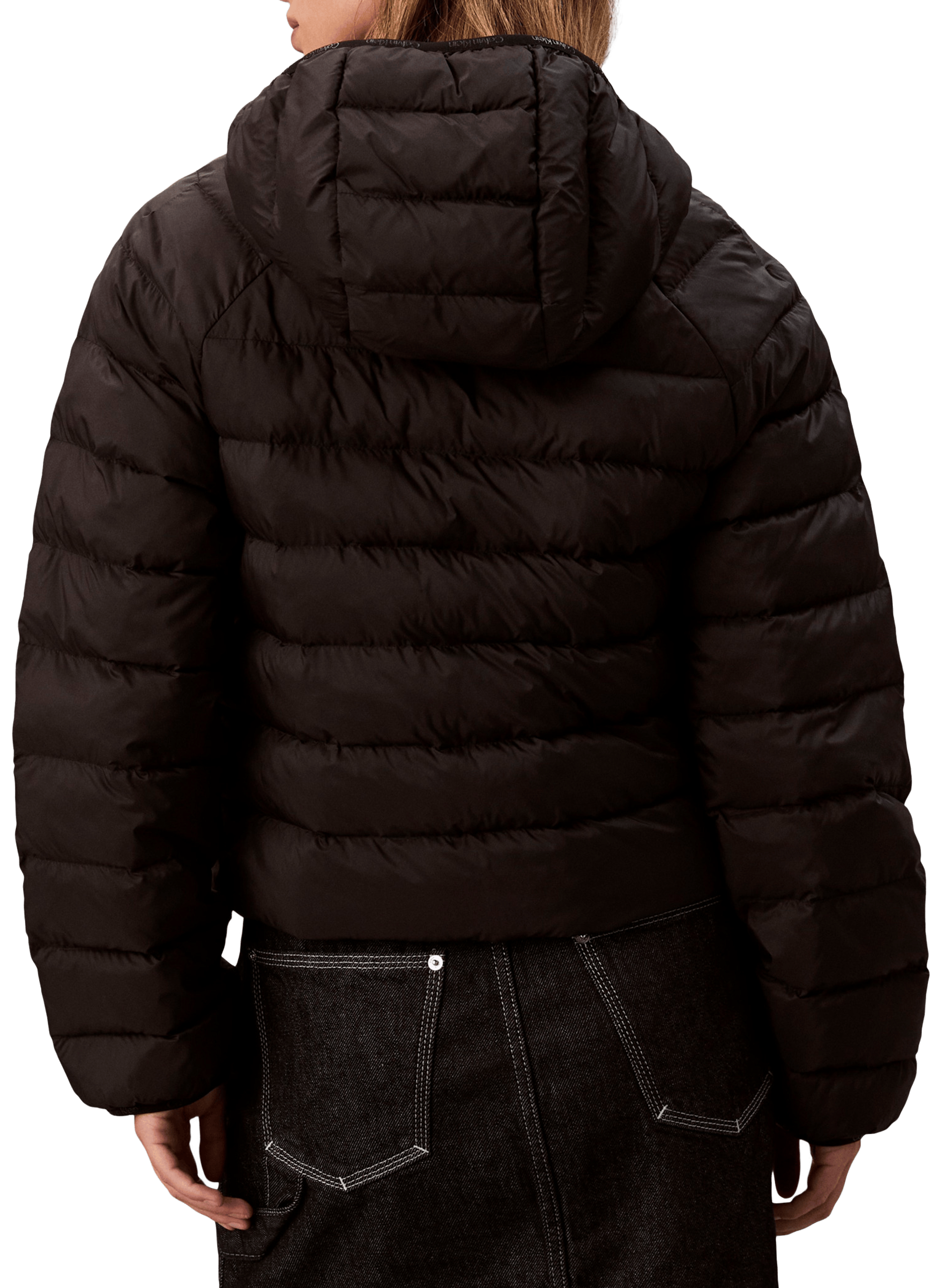 Doudoune courte à capuche CALVIN KLEIN Noir