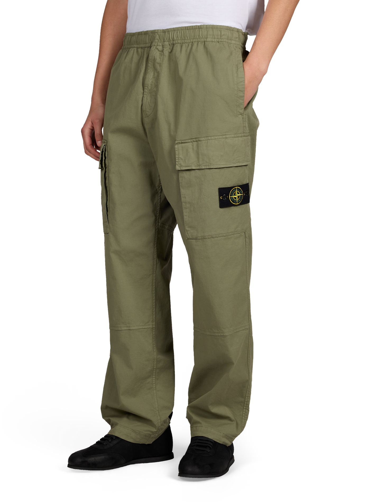 Pantalon droit cargo en coton mélangé STONE ISLAND Khaki