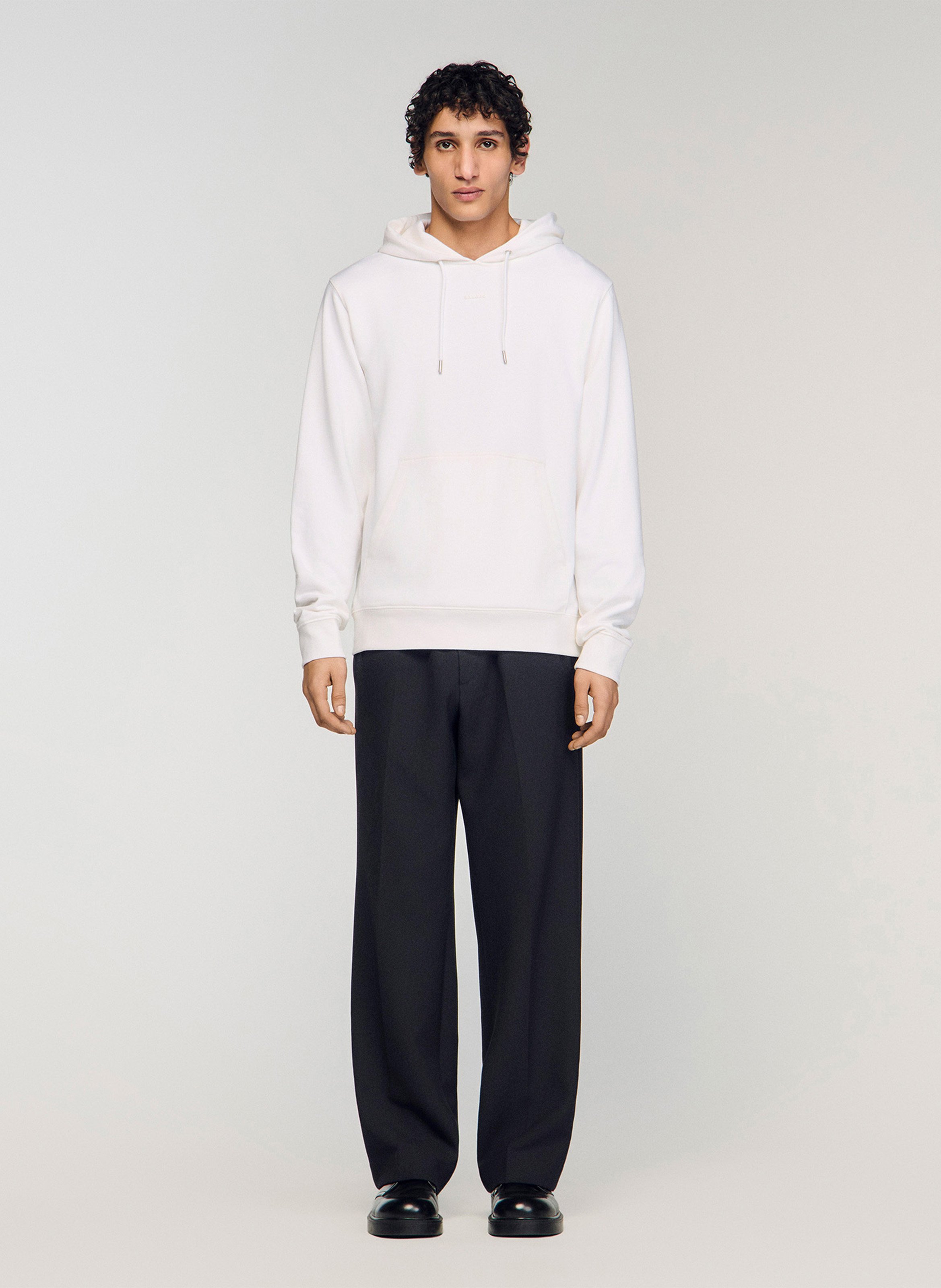 Sweat droit en coton SANDRO Blanc