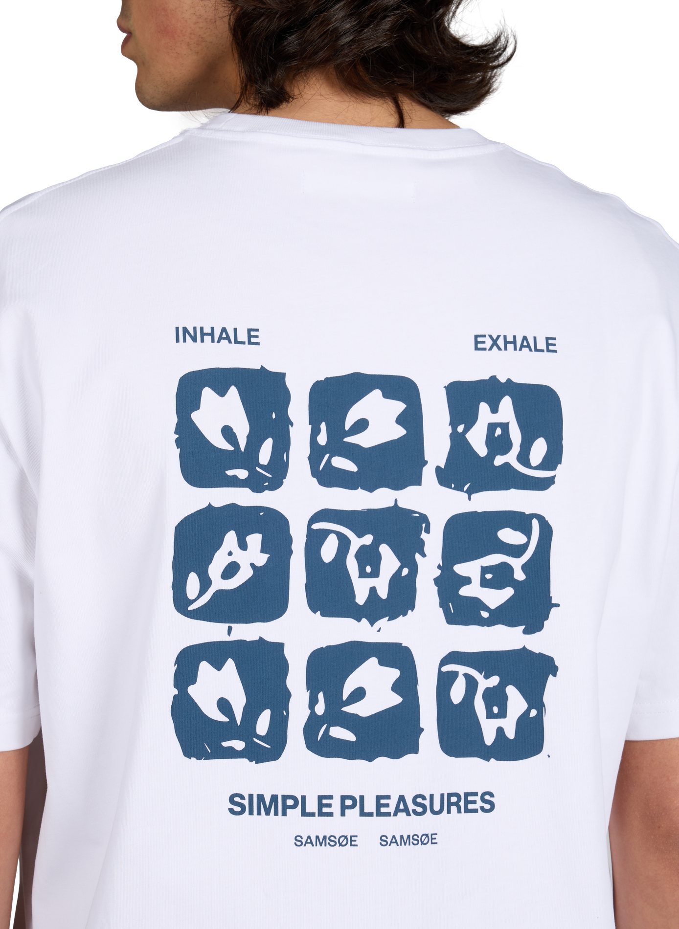 T-shirt imprimé en coton organique SAMSOE SAMSOE Bleu