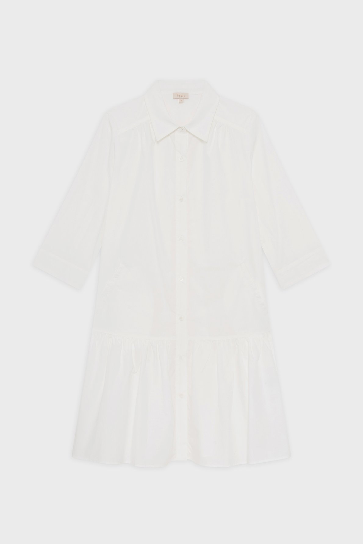 Robe chemise volantée en coton - amara PABLO Blanc
