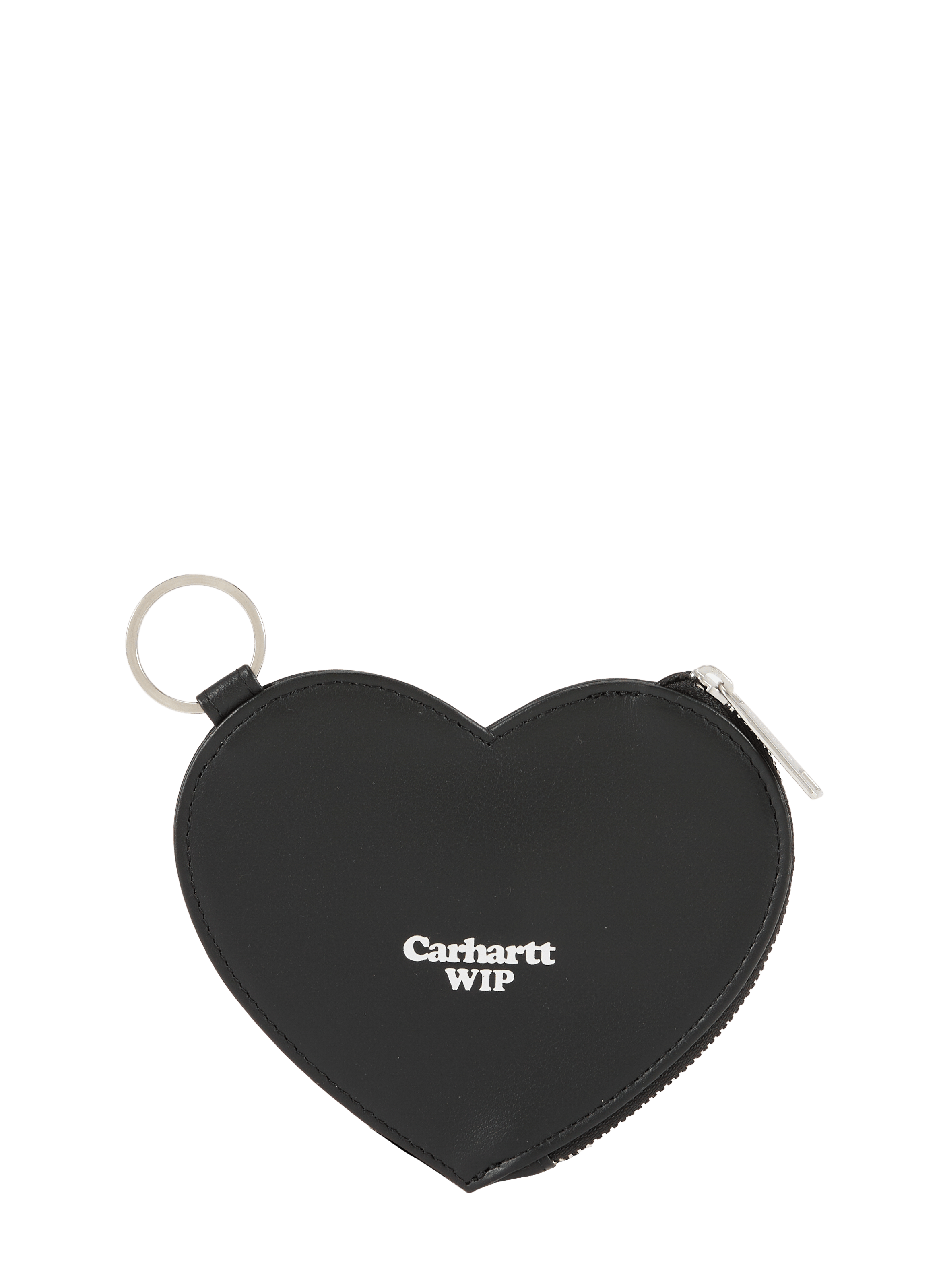 Heart-shaped leather keychain CARHARTT WIP Black
