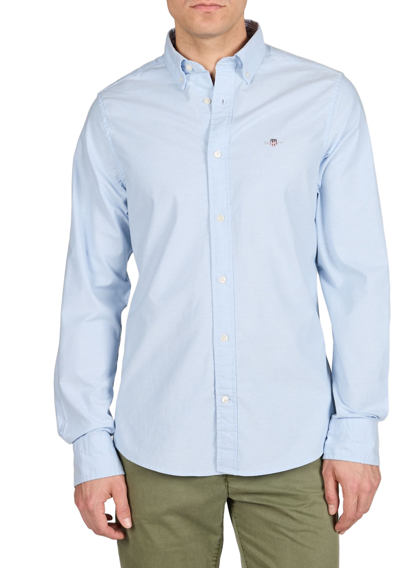 Chemise droite en coton mélangé GANT Bleu