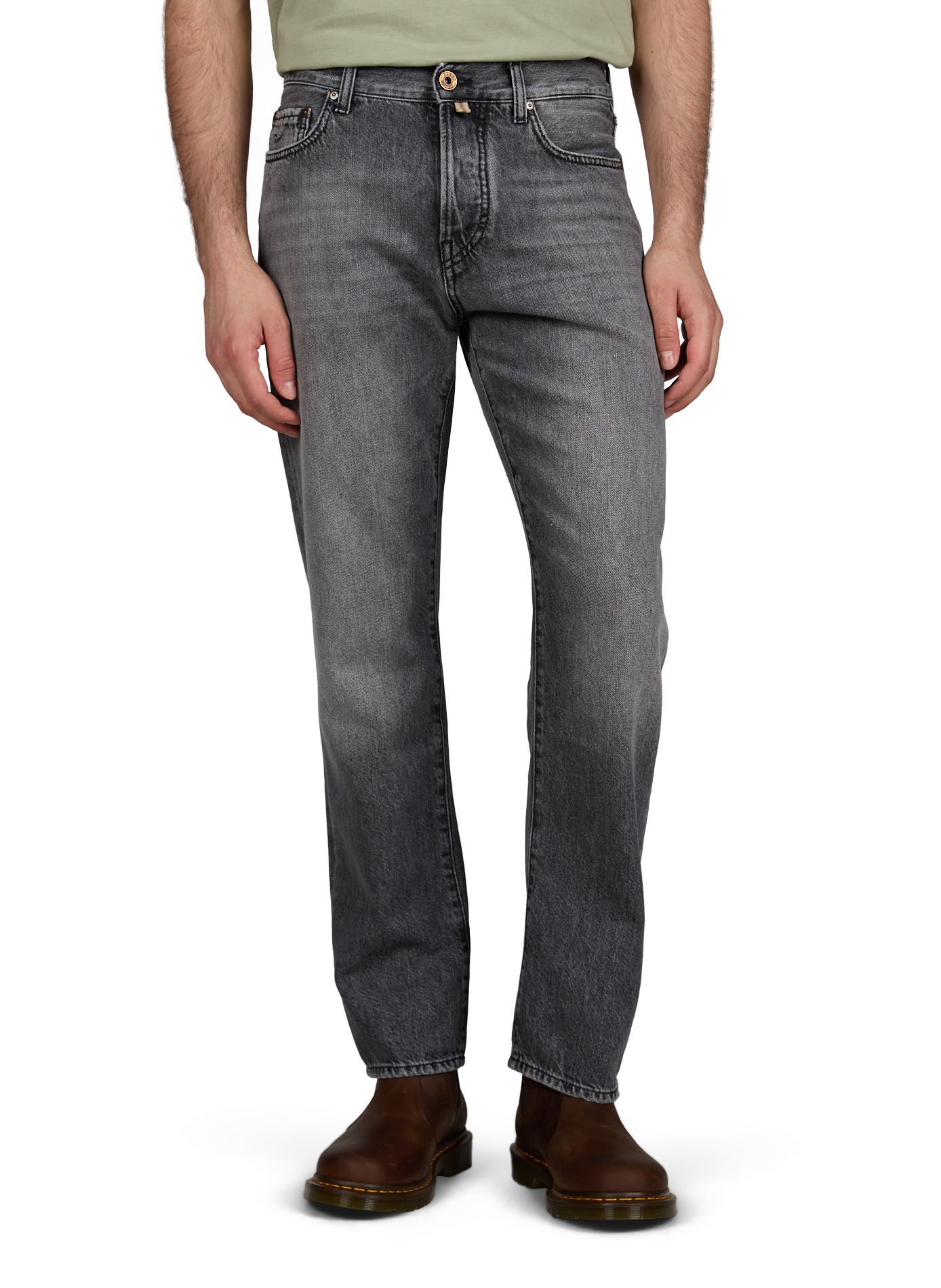 Straight-cut cotton-blend jeans JACOB COHEN Black