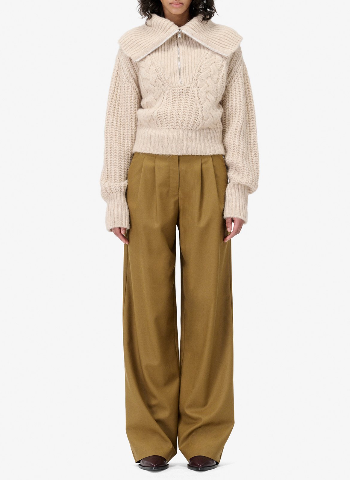 Straight wool corduroy pants IRO Brown