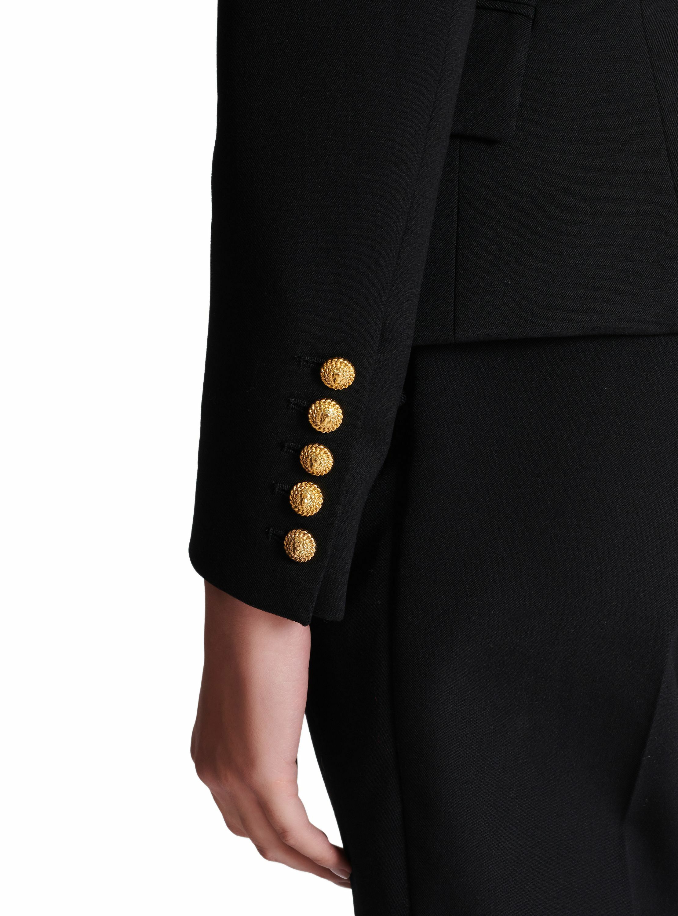 Veste 6 boutons ajustée en grain de poudre BALMAIN Noir