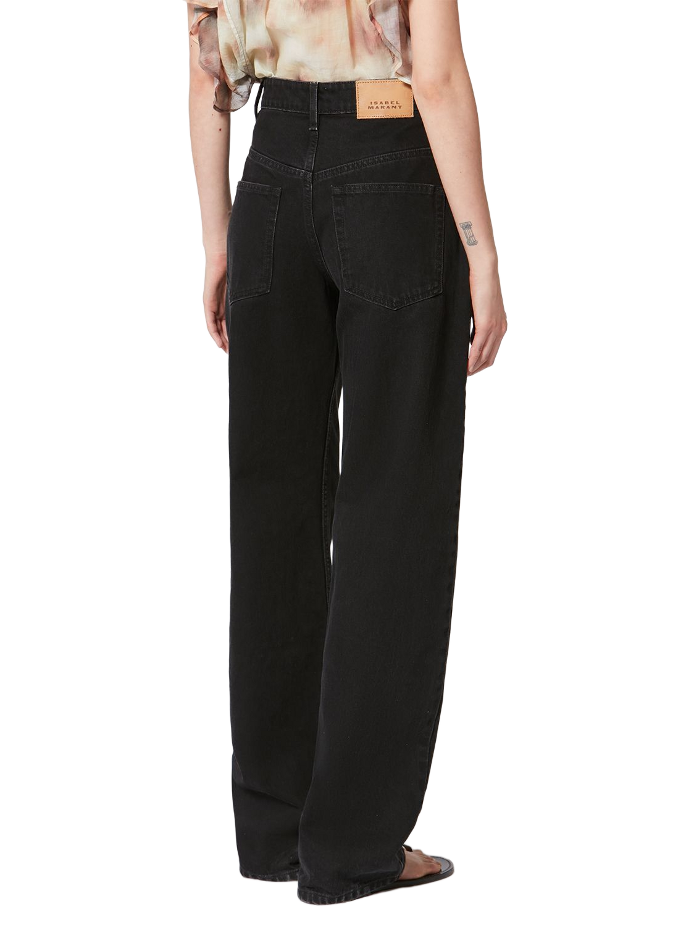 Straight Leg Drolane Jeans in Cotton Denim ISABEL MARANT Black