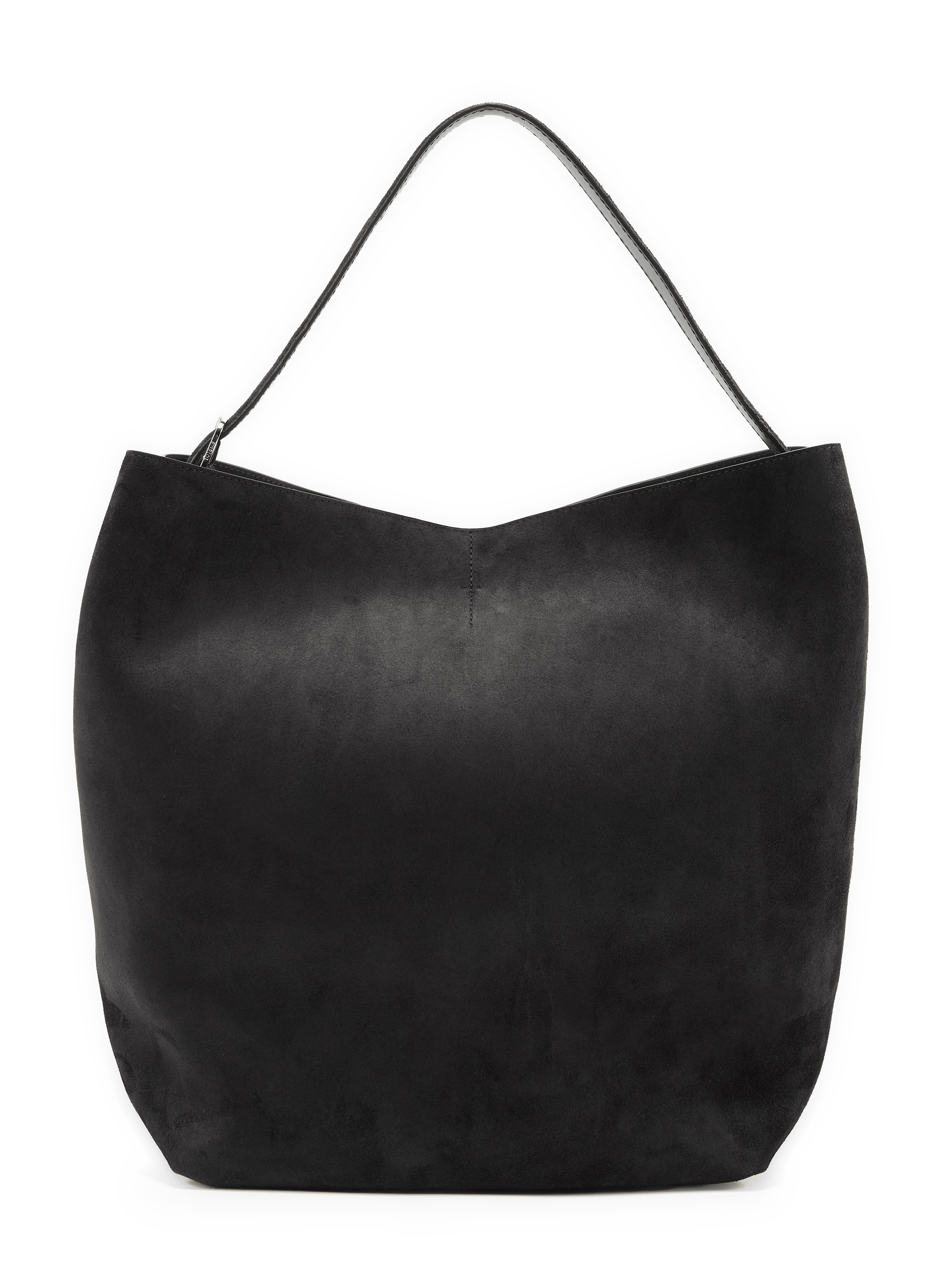 Belted suede leather tote bag TOTEME Brown