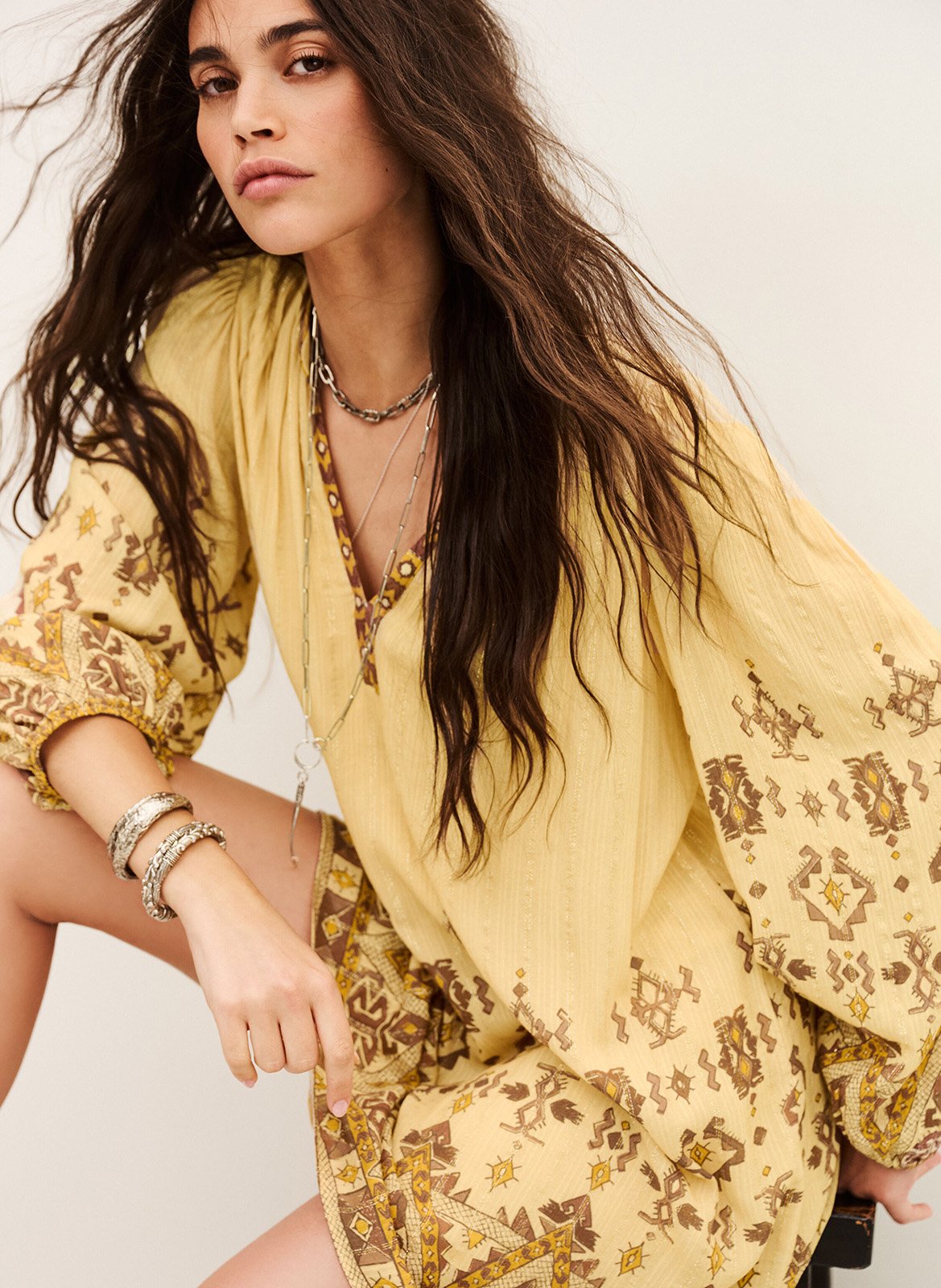 Robe courte imprimée zola BA&SH Jaune