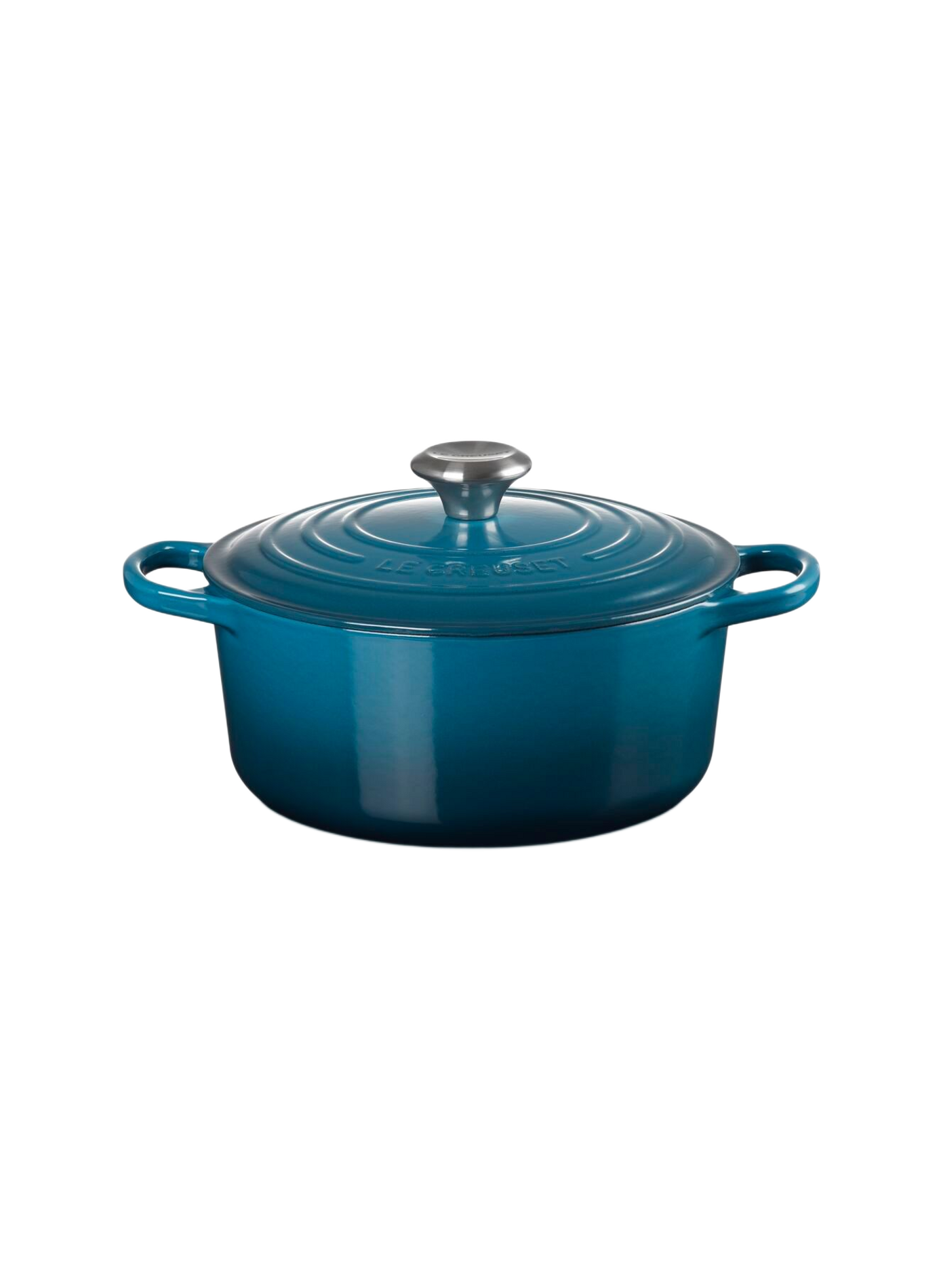 Runde emaillierte Gusseisen-Cocotte LE CREUSET Blau
