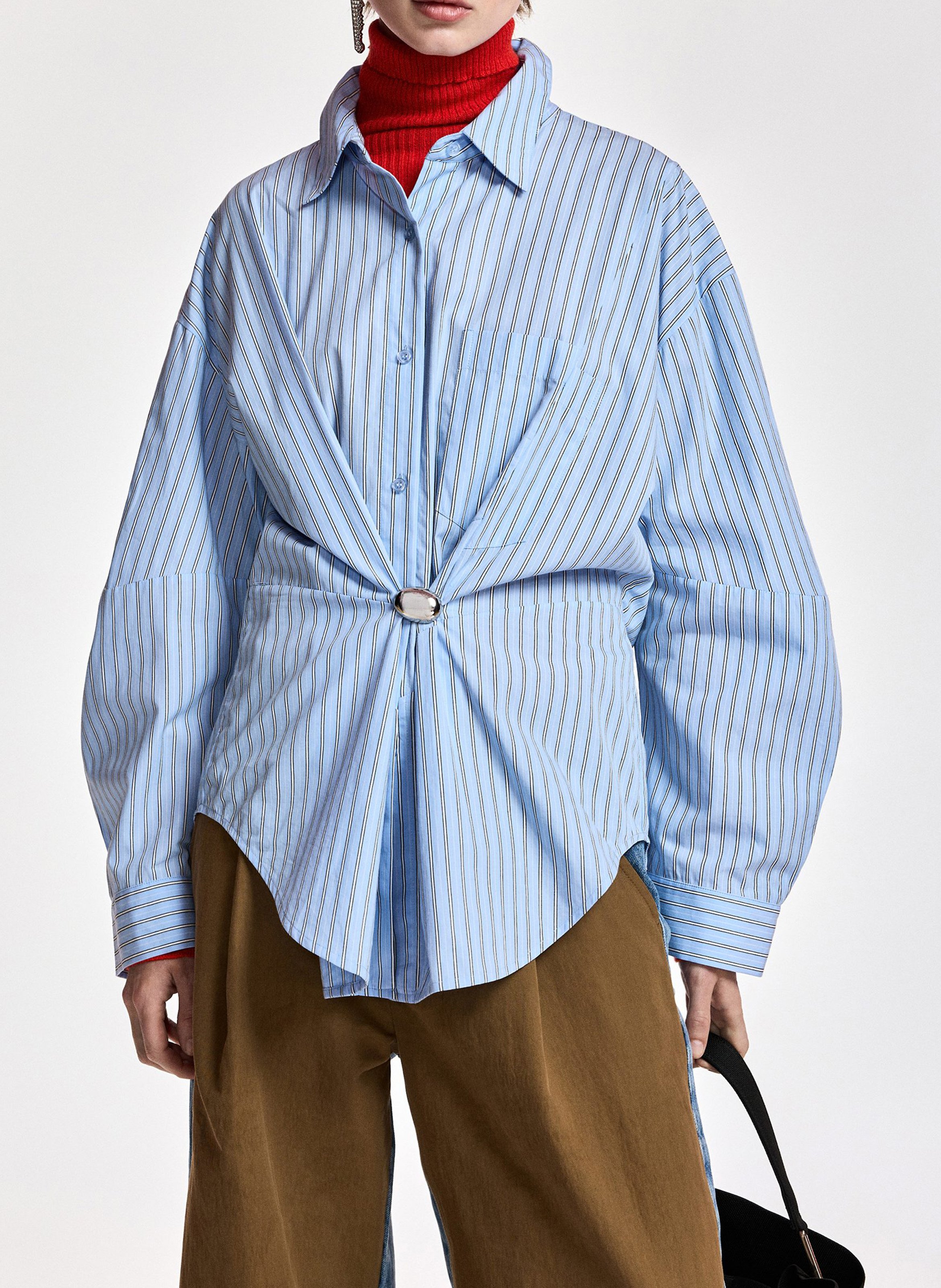 Chemise oversize rayée en coton bio kreative ESSENTIEL ANTWERP Bleu