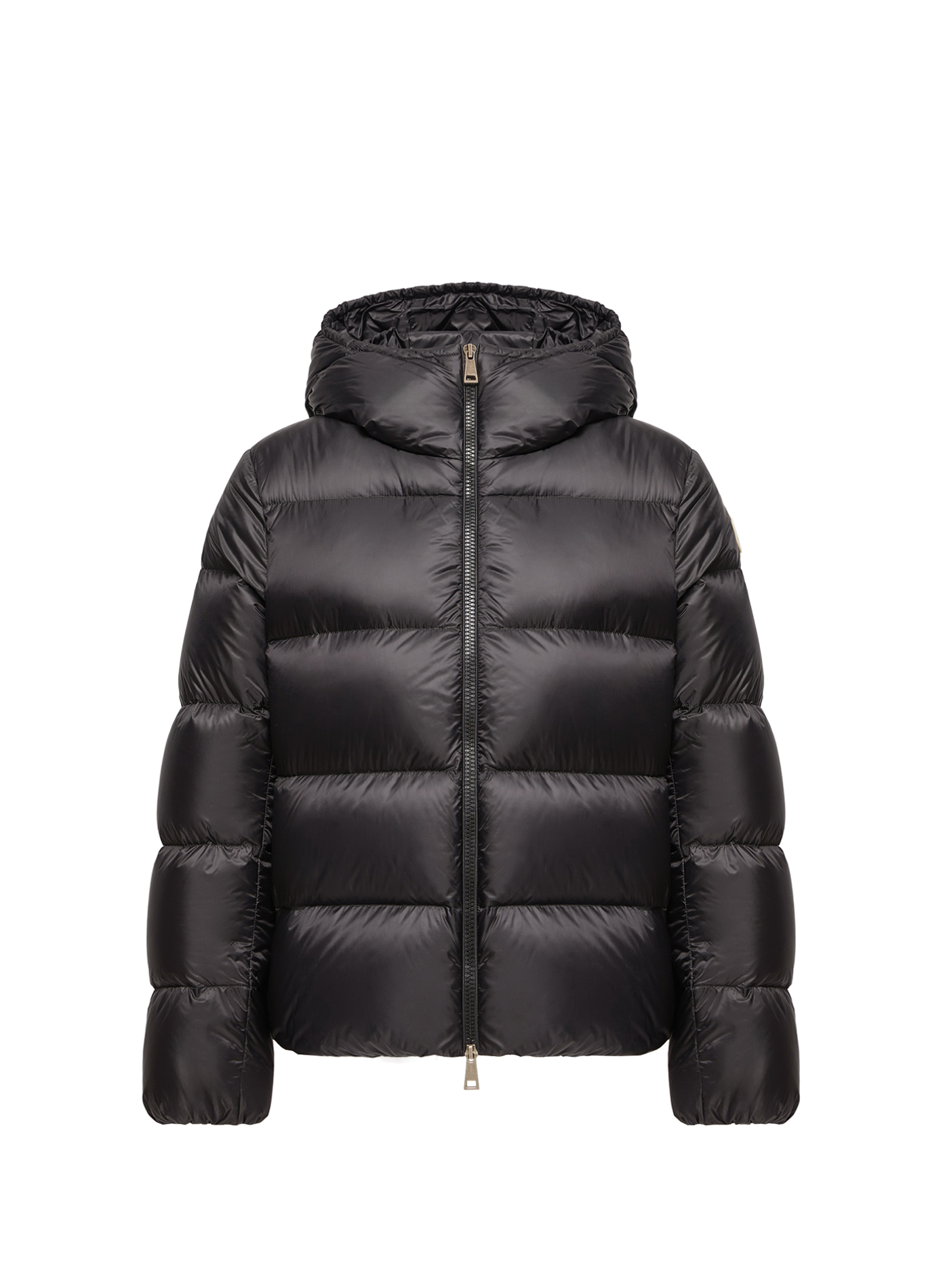 Piumino con cappuccio monocolore MONCLER Nero