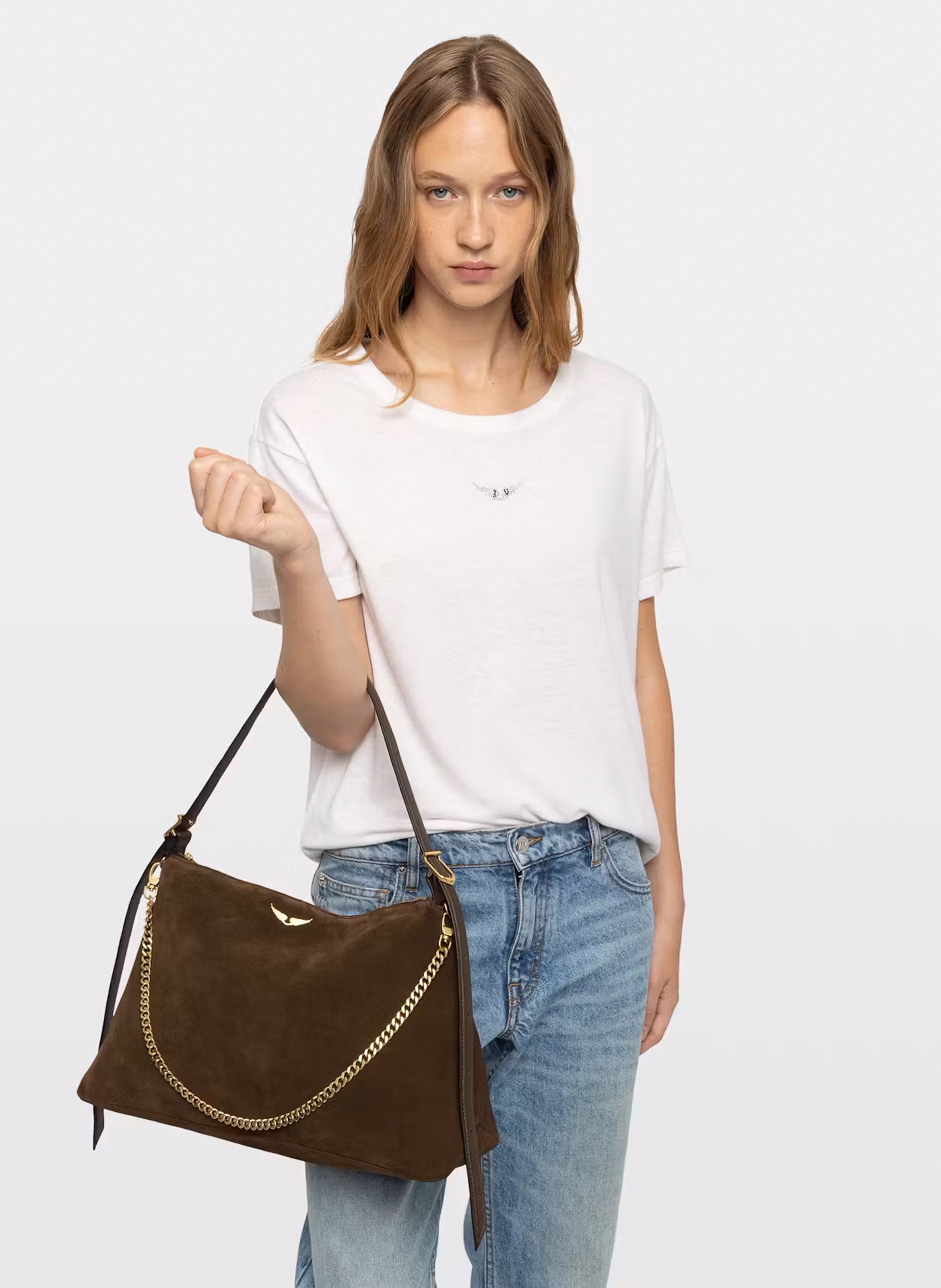 Leren handtas Jim ZADIG&VOLTAIRE Bruin