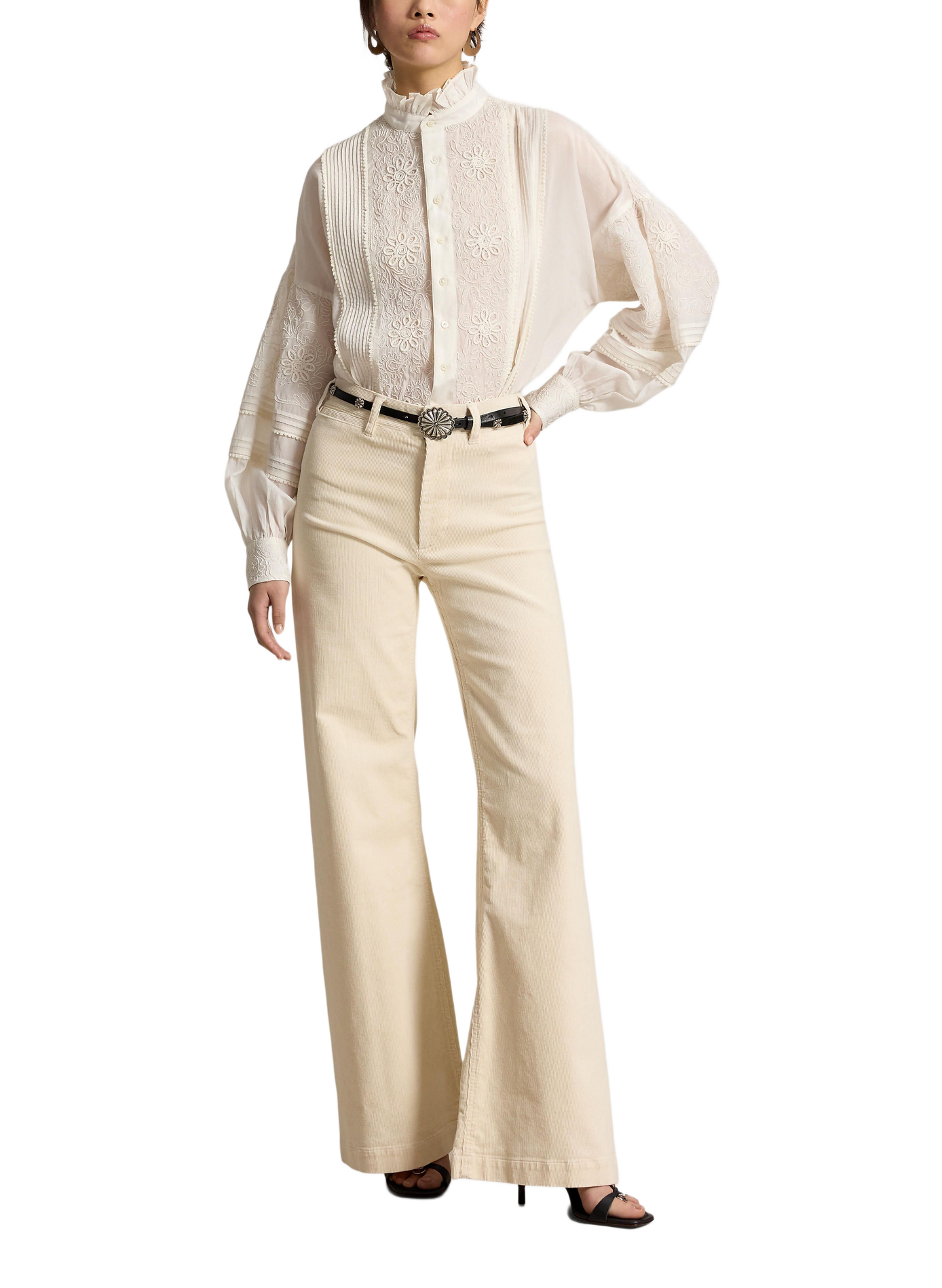 Flared cotton blend trousers | Beige POLO RALPH LAUREN Women