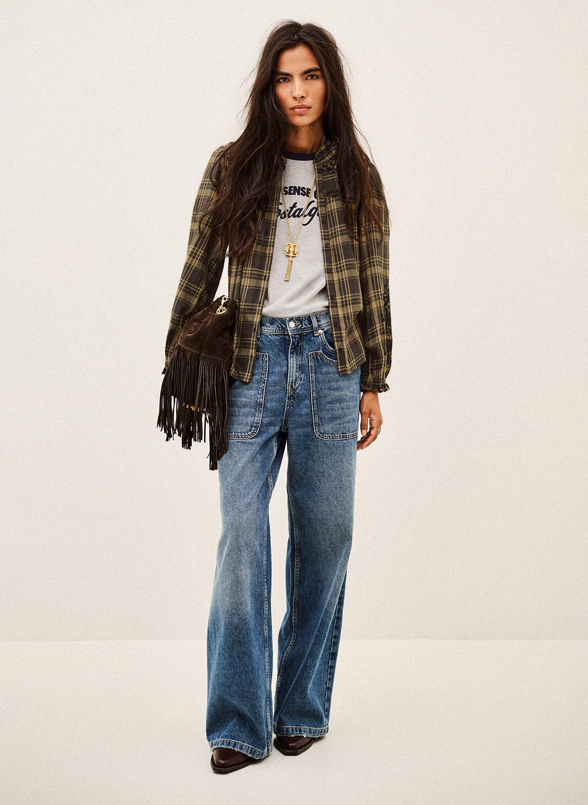 Chemise oversize en coton kaela BA&SH Kaki