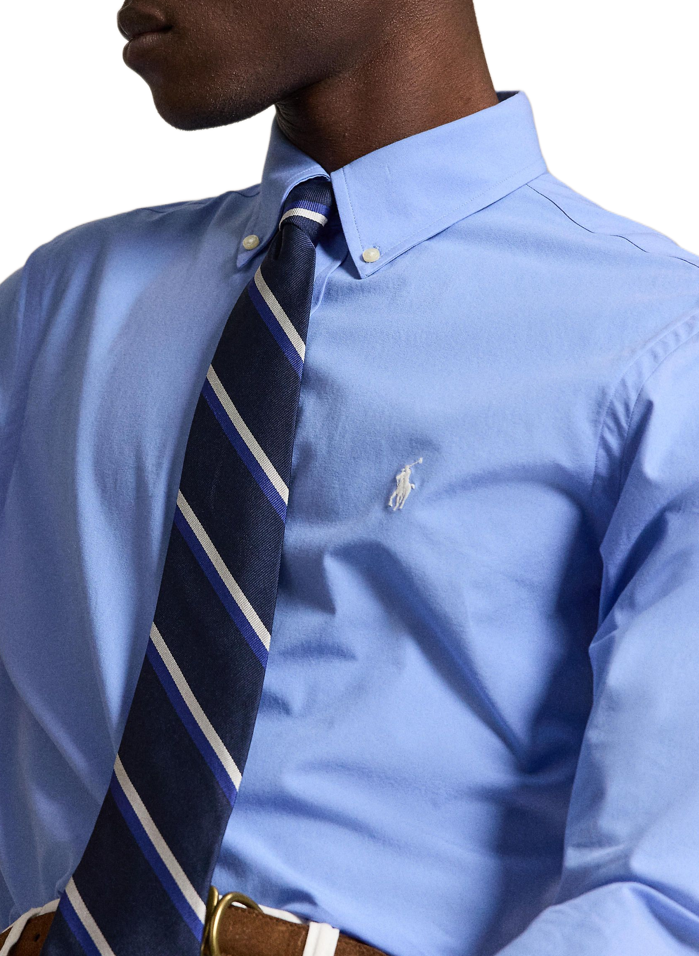 Chemise en coton mélangé POLO RALPH LAUREN Bleu