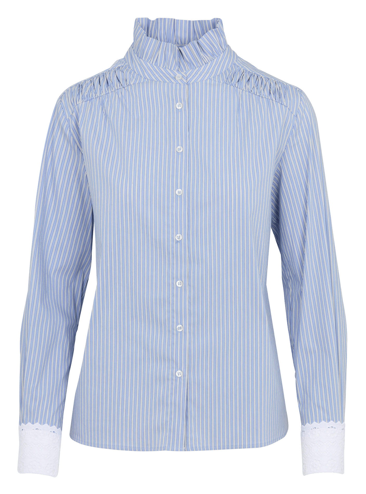 Chemise ample à rayures coton mélangé douce MAISON 123 Bleu