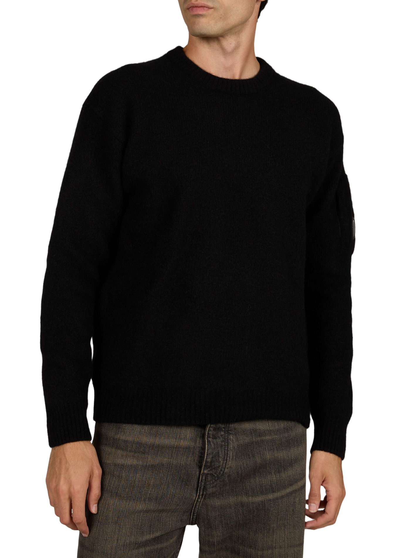 Gerader Pullover mit Stehkragen aus Wollmischung CP COMPANY Schwarz