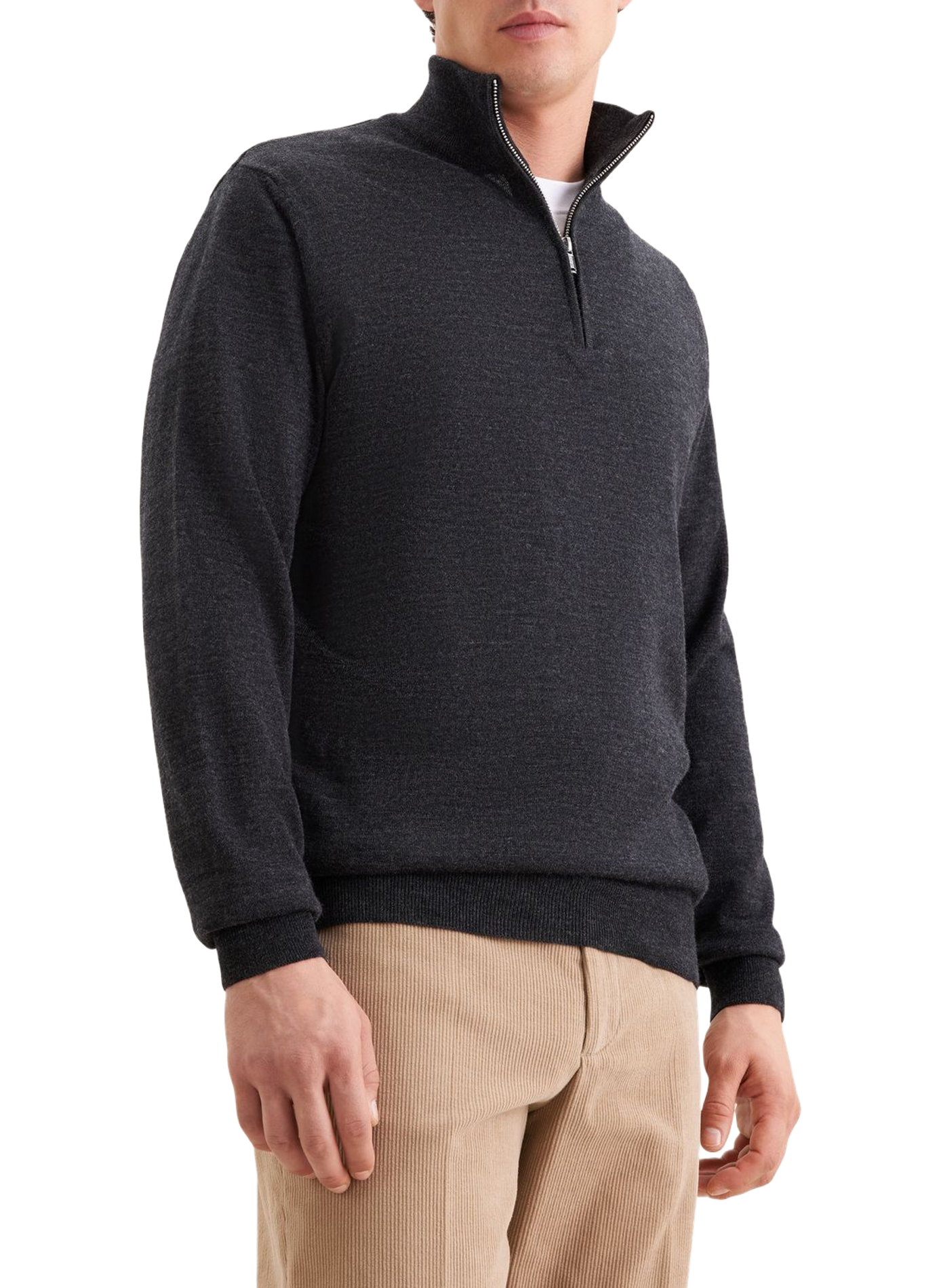 Gerader Wollpullover mit Stehkragen SEIDENSTICKER Grau
