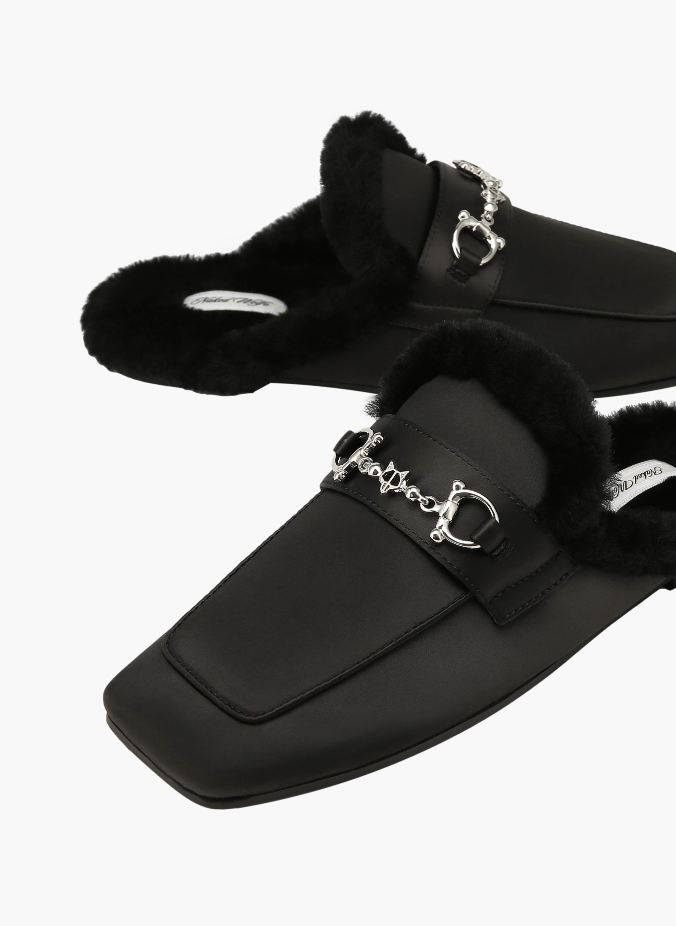 Berkley-mocassins van satijn NAKED WOLFE Zwart