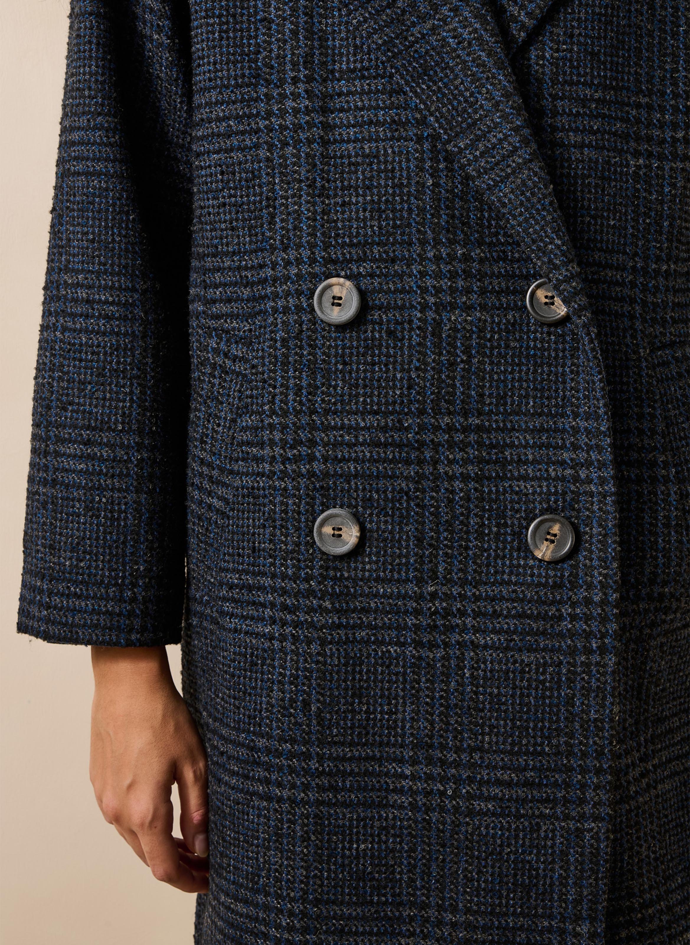 Rechte mantel met reverskraag LA FEE MARABOUTEE Blauw