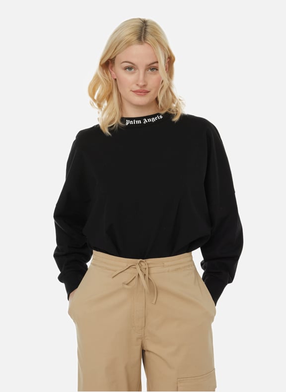 T-shirt oversize à manches longues en coton Noir by PALM ANGELS PALM ANGELS T-shirt oversize à manches longues en coton Noir