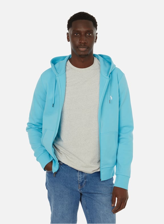 Blue polo top zip hoodie