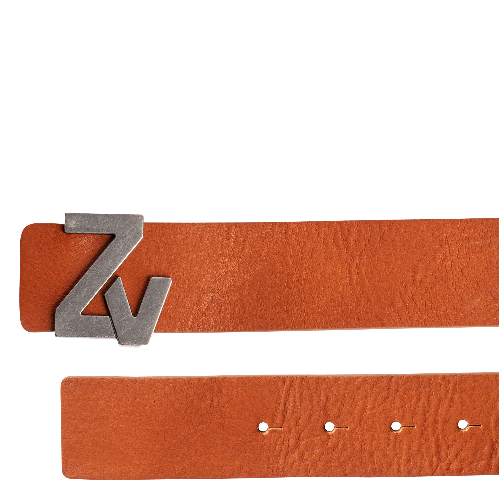 Ceinture unie en cuir zv initiale ZADIG&VOLTAIRE Marron
