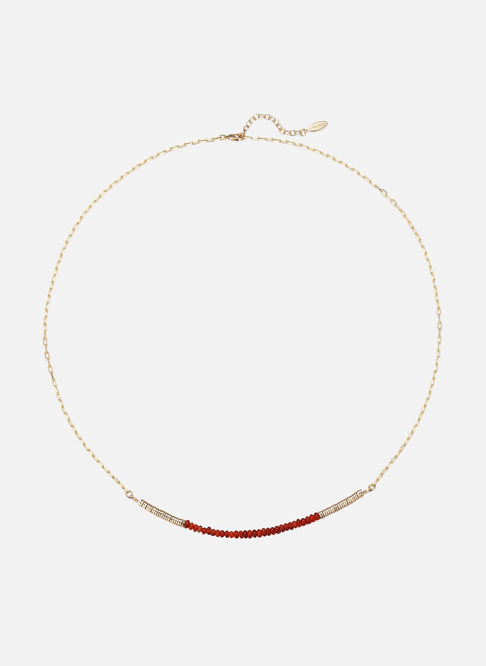 Collier chaîne avec pierres semi-précieuses joaquin HIPANEMA Rouge