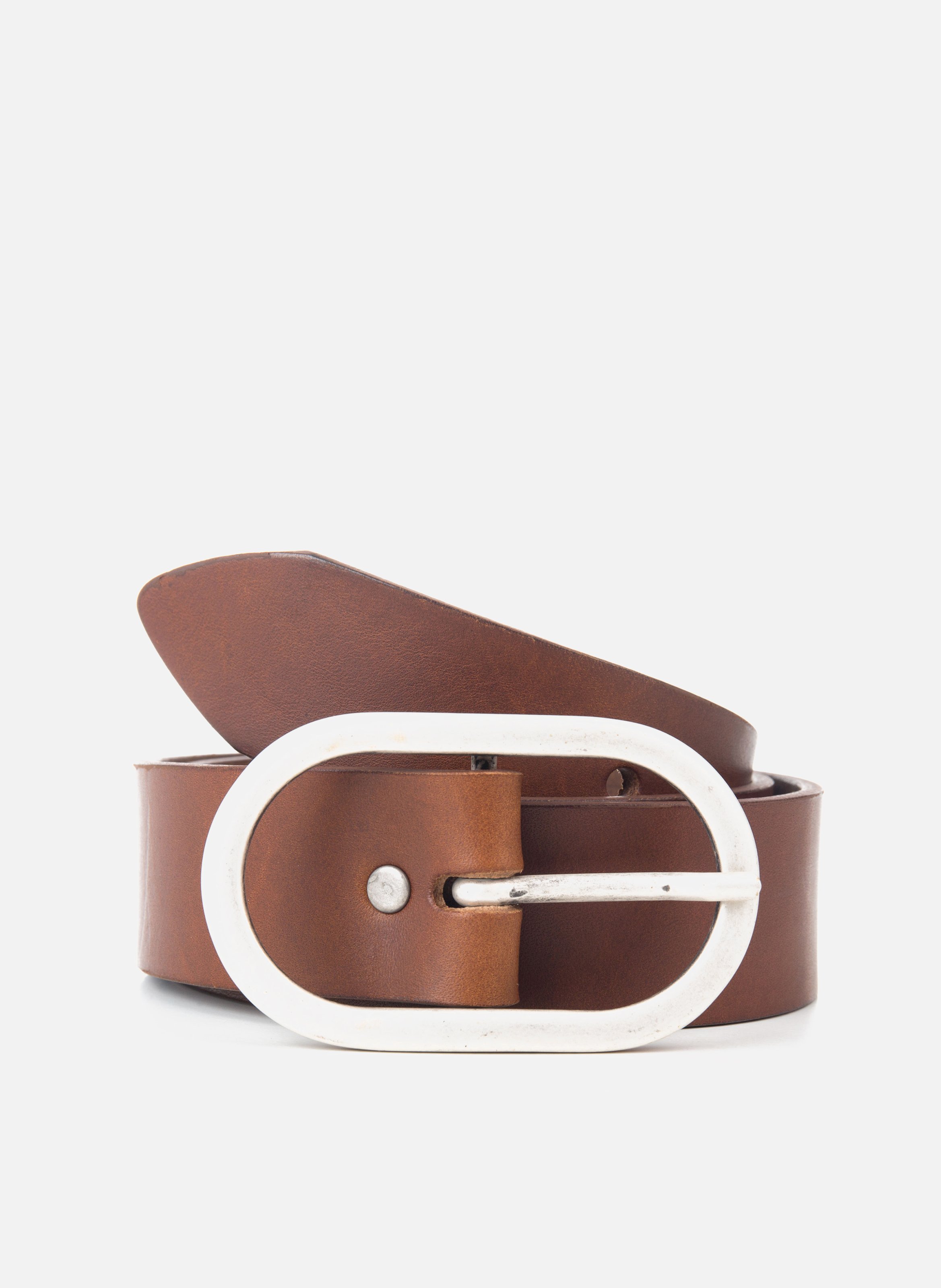 Ceinture large cuir lisse JULES & JENN Marron