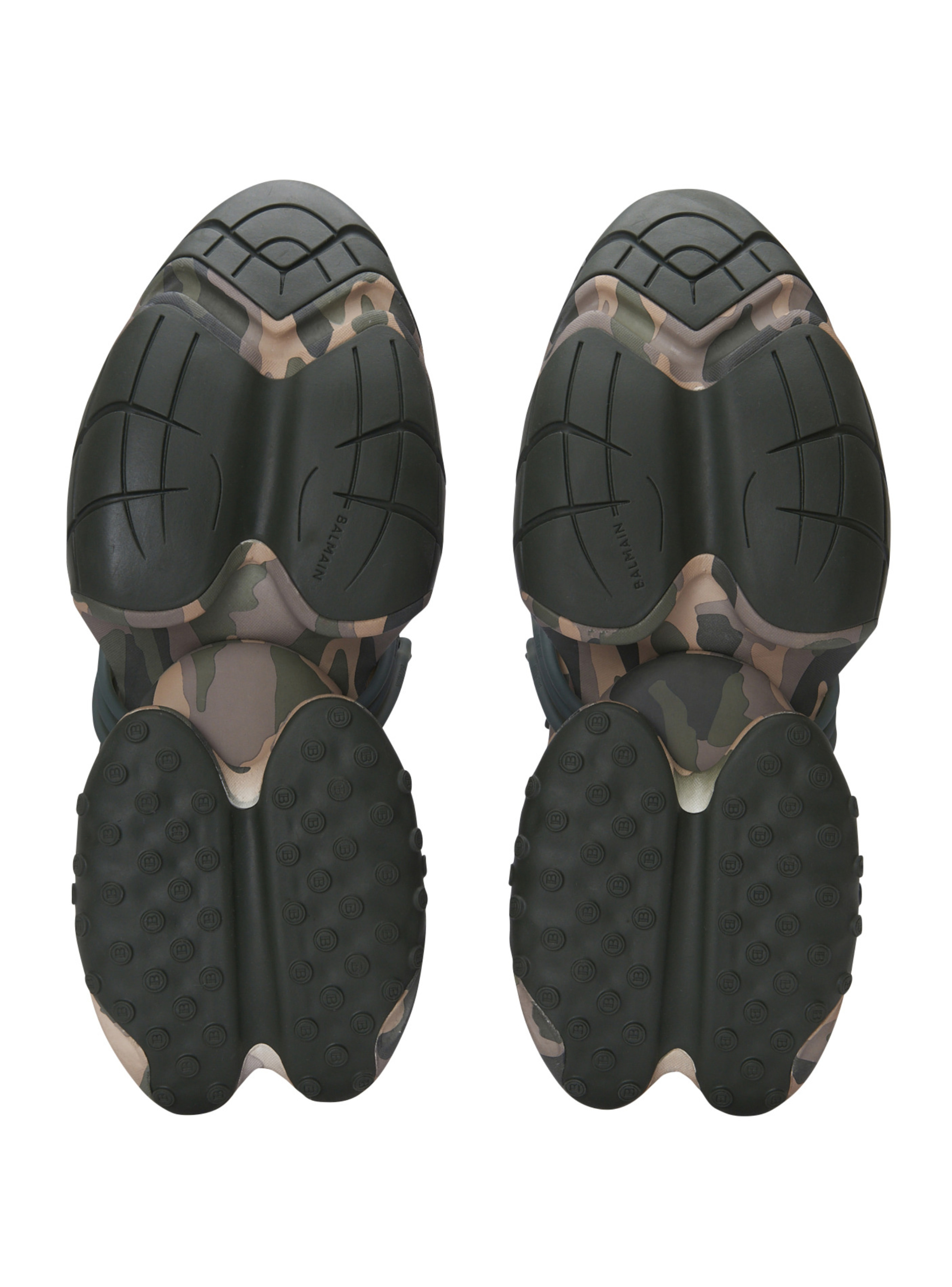 Baskets unicorn low imprimées camouflage BALMAIN Vert