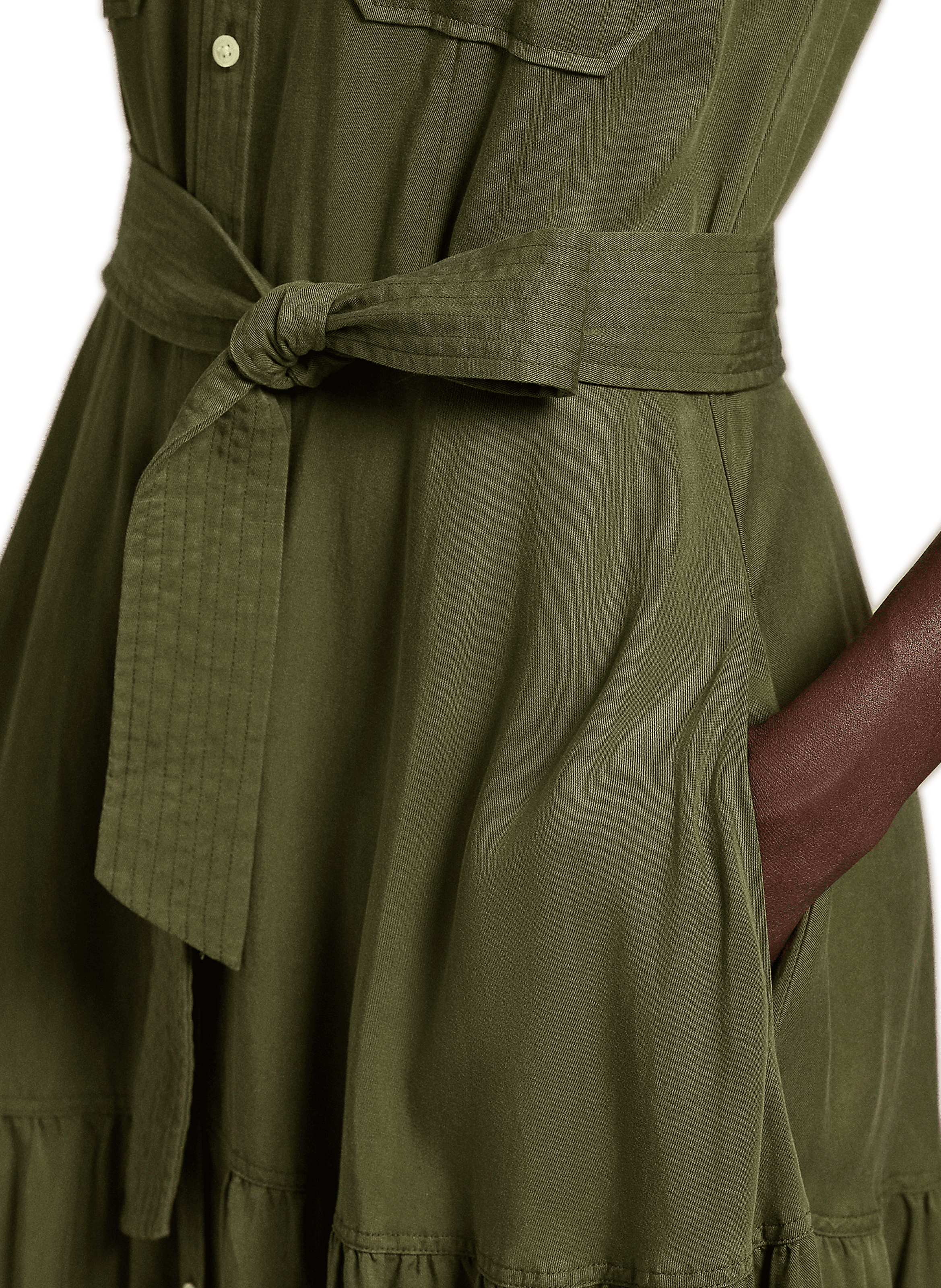 Robe chemise gitane POLO RALPH LAUREN Kaki