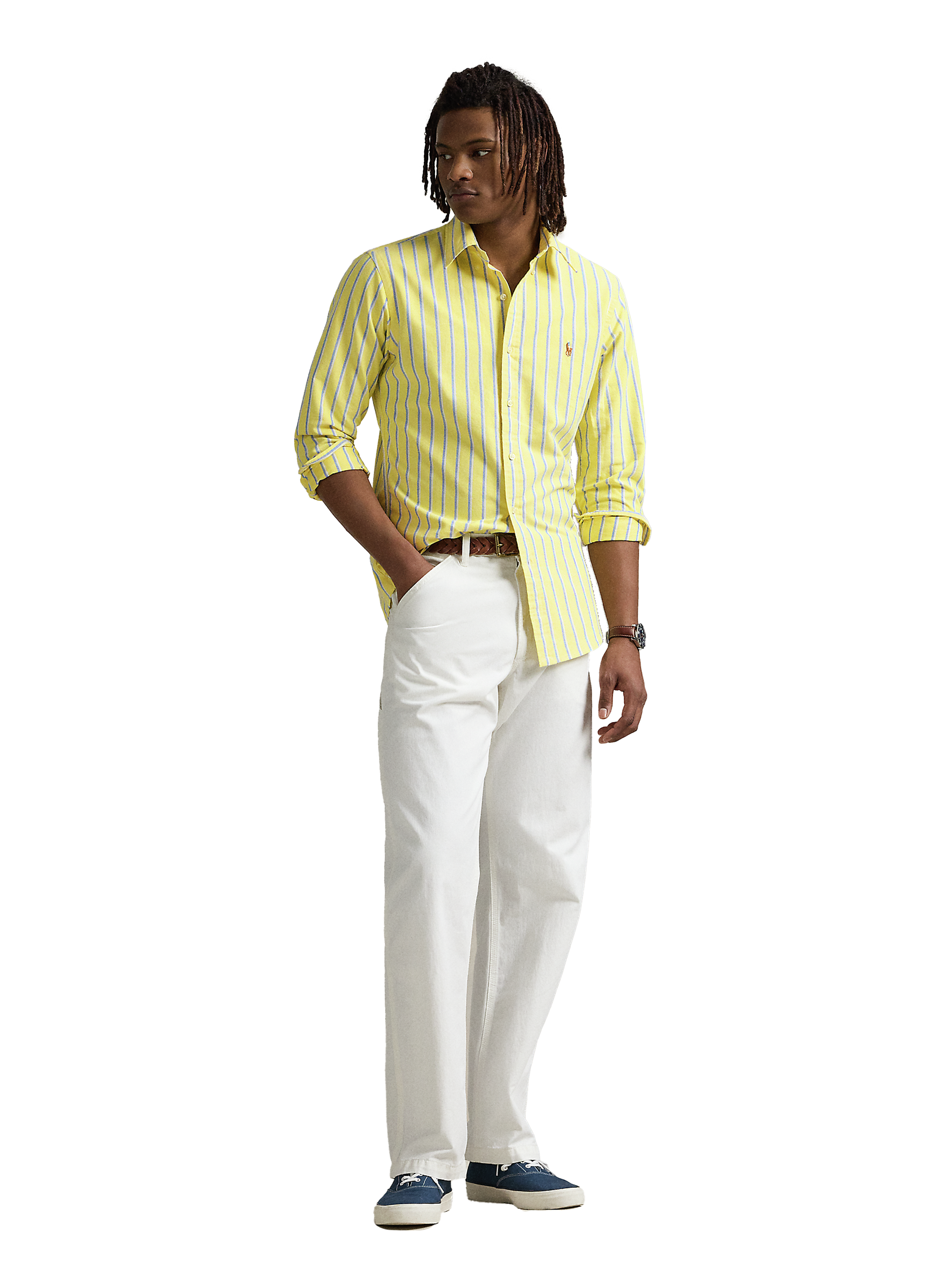 Chemise rayé en coton POLO RALPH LAUREN Jaune