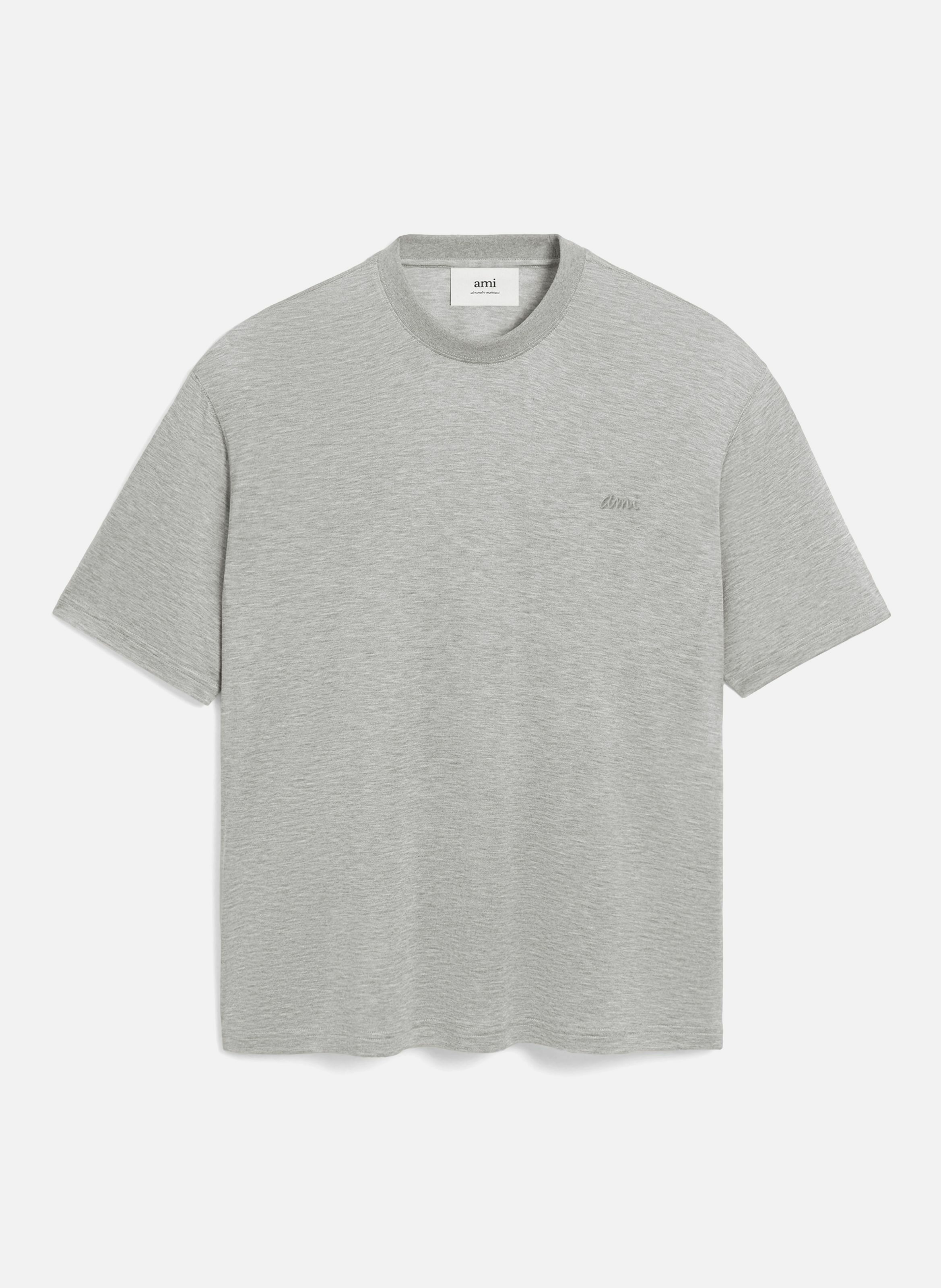 T-shirt manches courtes en coton unisexe AMI PARIS Gris