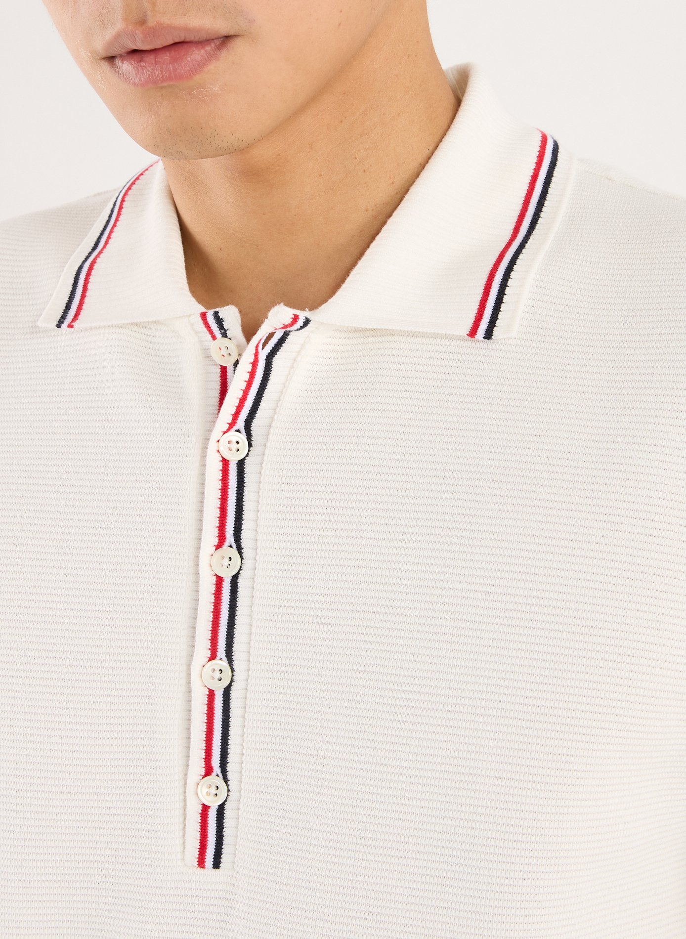  Cotton polo shirt  THOM BROWNE White