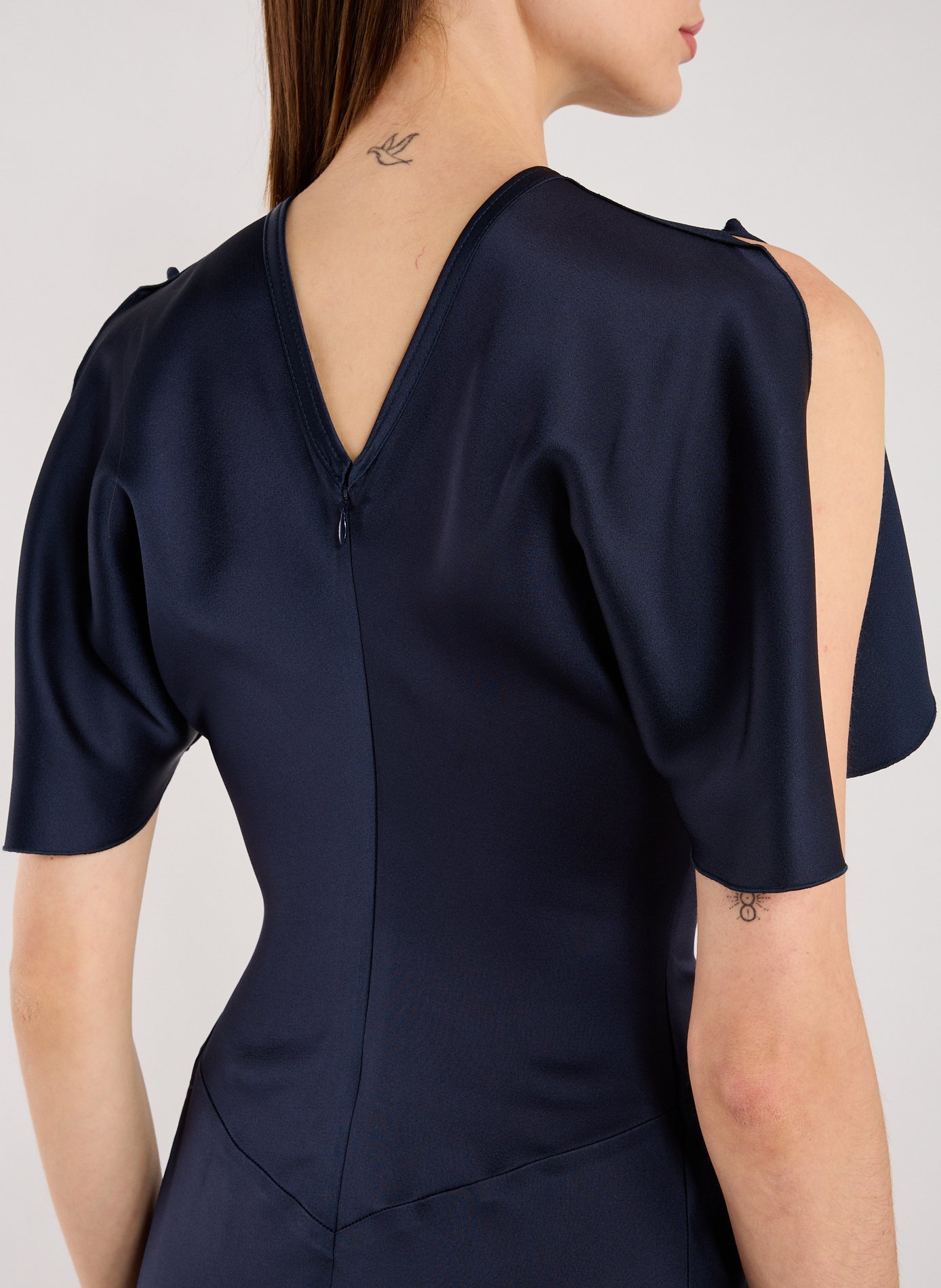 Long crepe dress VICTORIA BECKHAM Blue